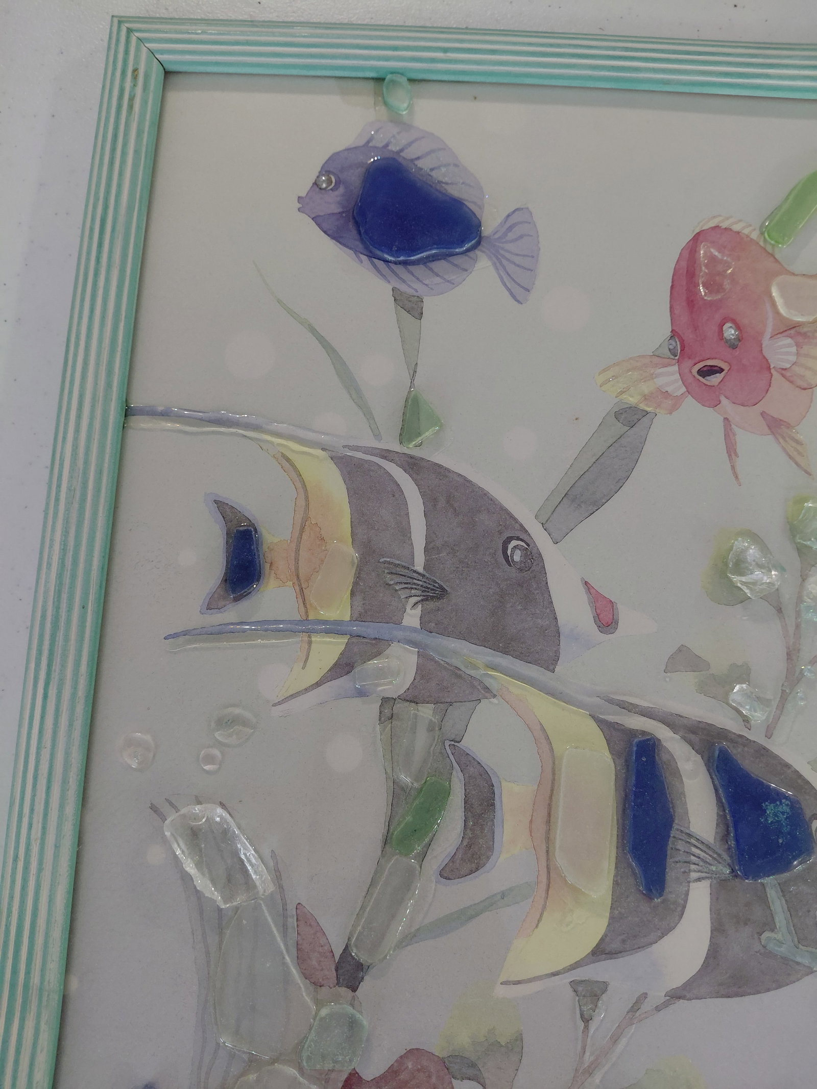 Sea Glass Wall Art / Some pieces loose or missing - 3