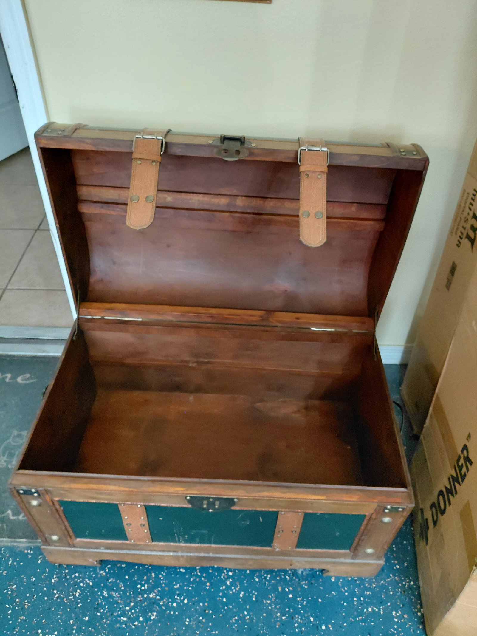 Contemporary Wood Storage Trunk - 4