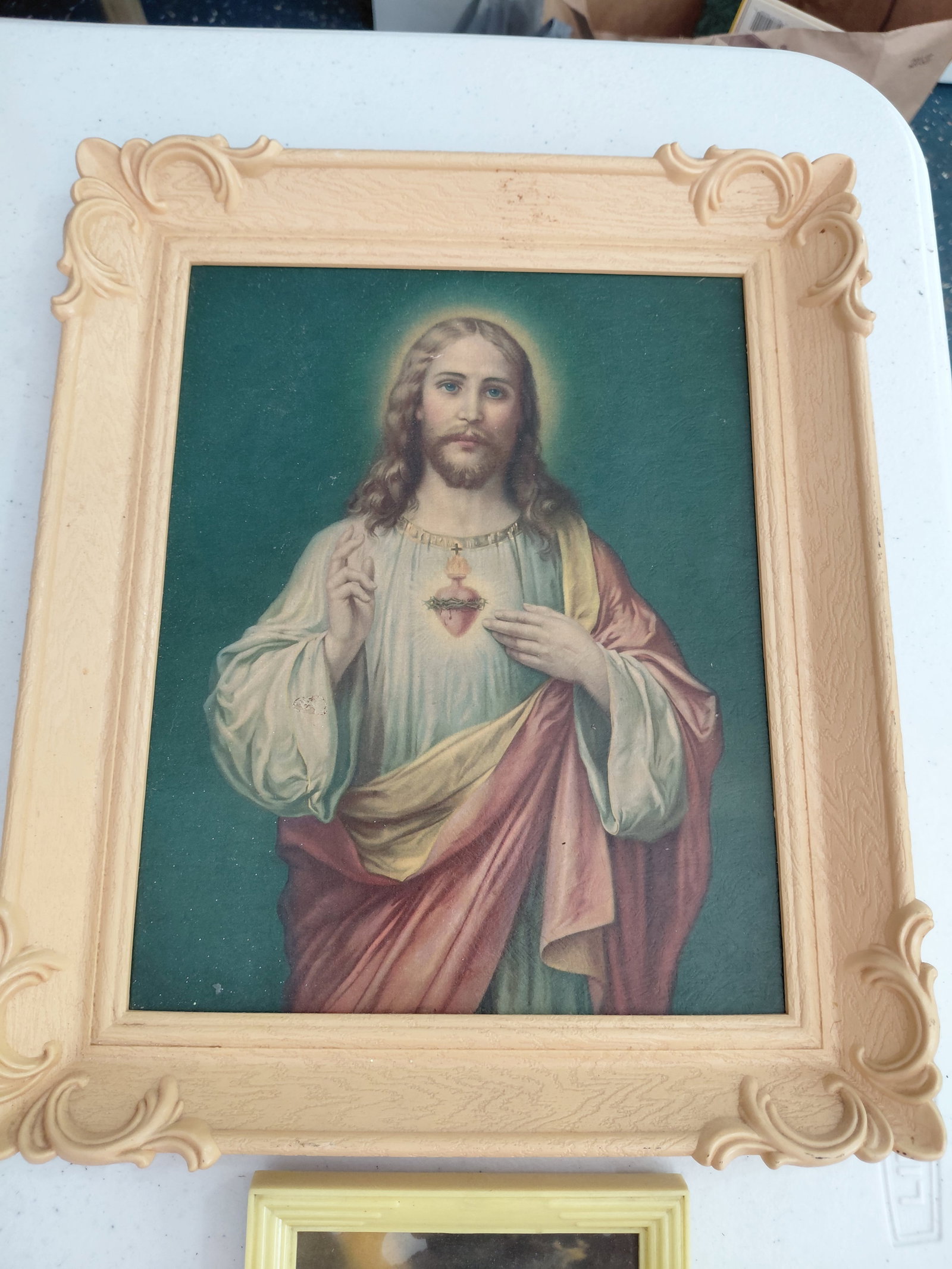 Lot of Mid Century Christian Jesus Prints in Plastic Frames - 2