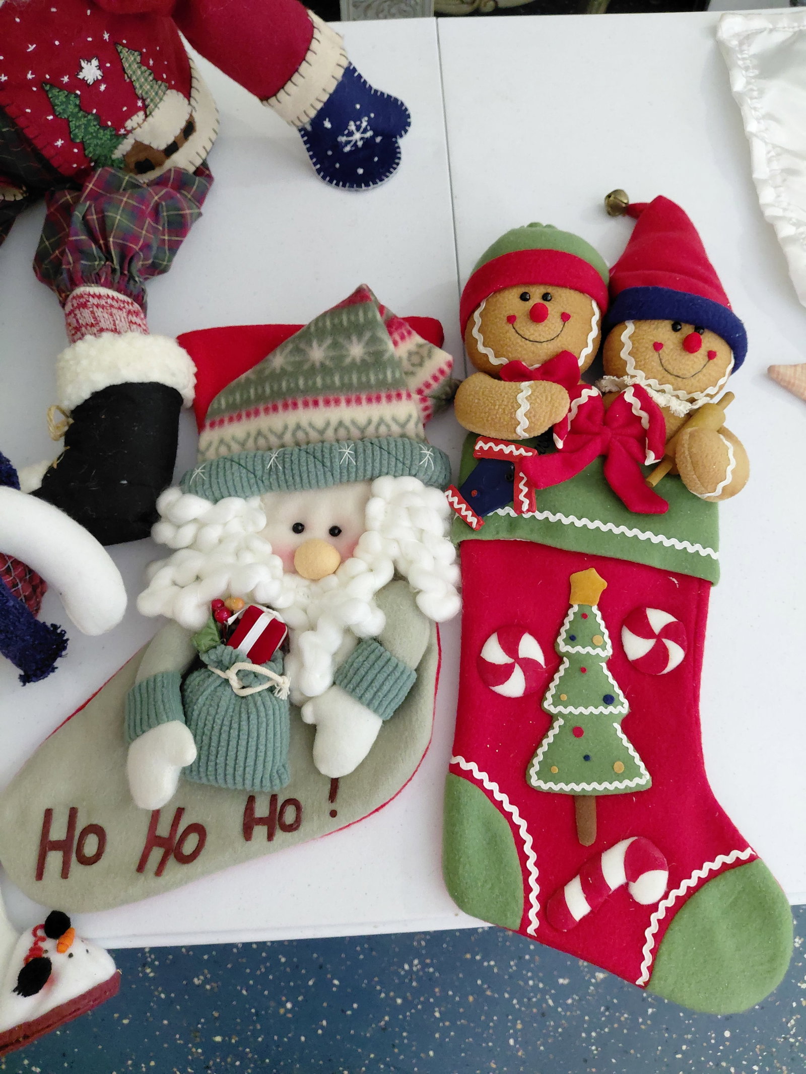 Lot of Christmas Shelf Sitters and Stockings - 5