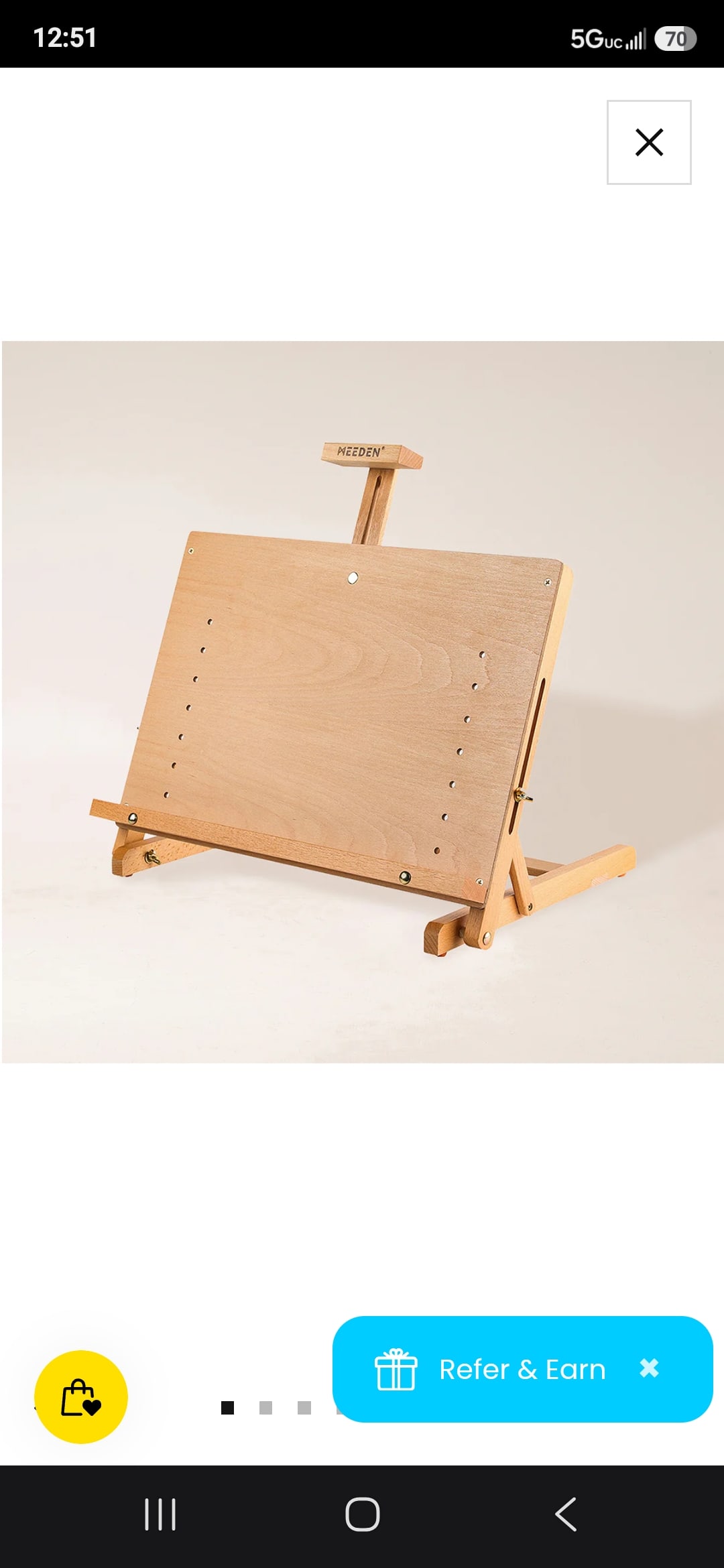 NEW in Box Meeden Adjustable Tabletop Drawing Board Easel - 4