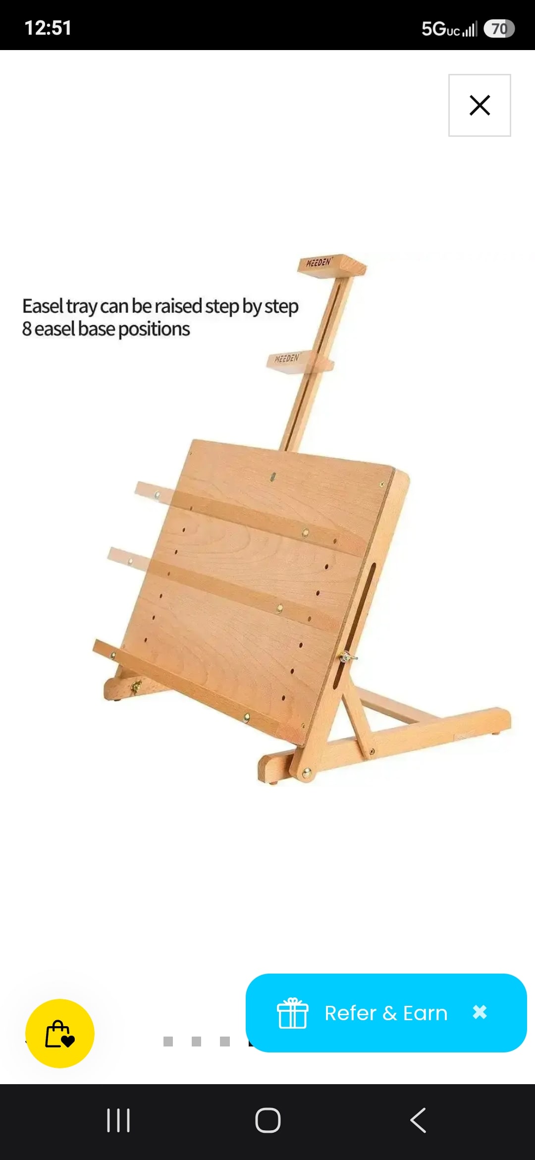 NEW in Box Meeden Adjustable Tabletop Drawing Board Easel - 7