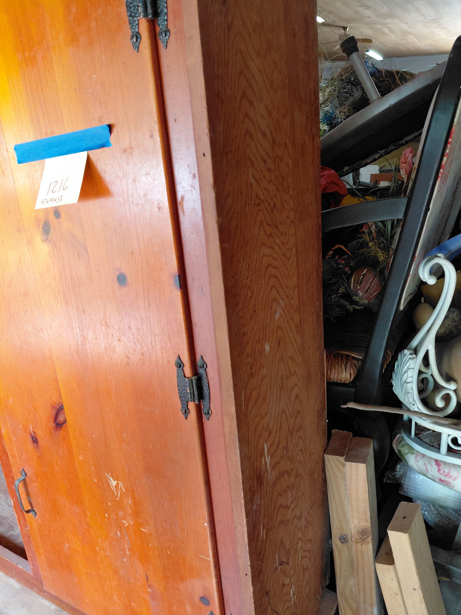 Vintage 2 Door Pine Cabinet / as seen - 6