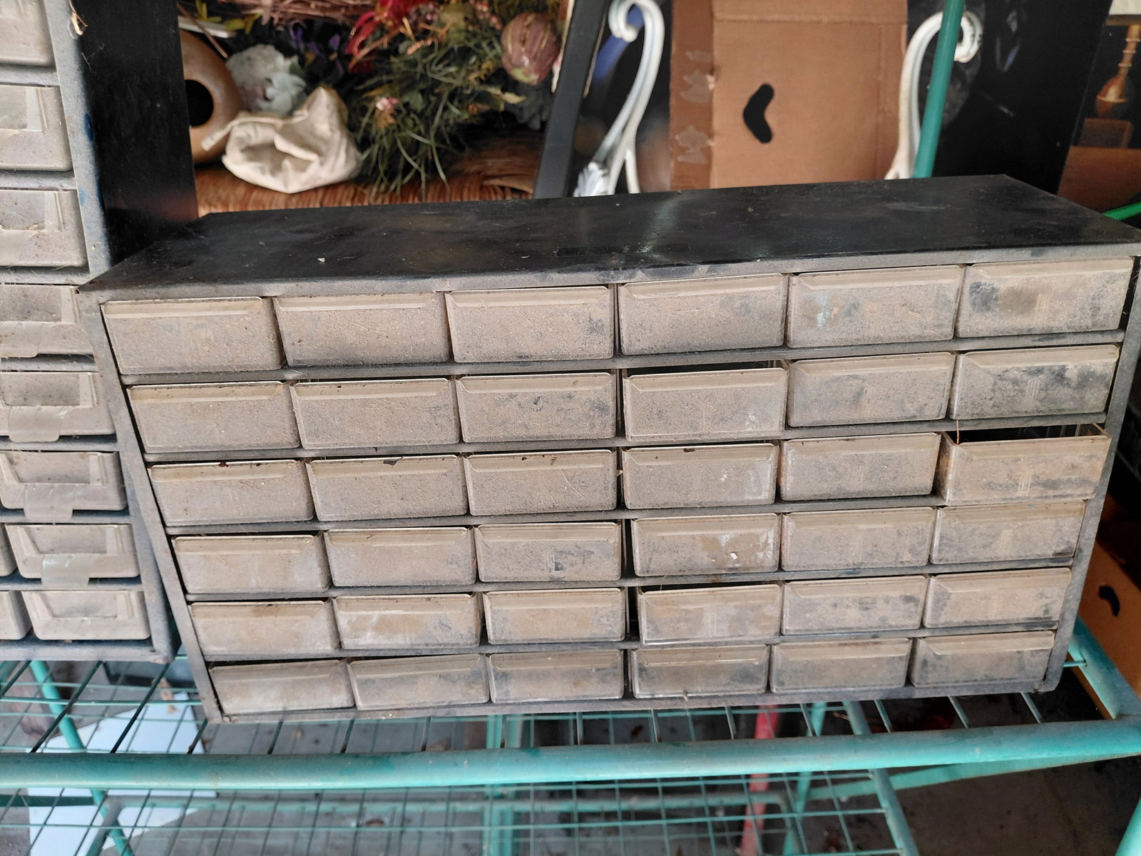 Lot of 2 Akro Mils Metal Drawer Cabinets / need a good cleaning - 7