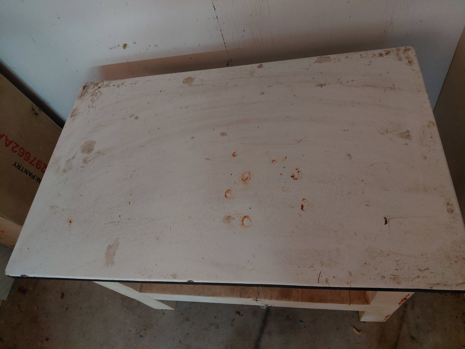 Beautiful Enamel Top Metal Kitchen Table / Some wear as seen - 3