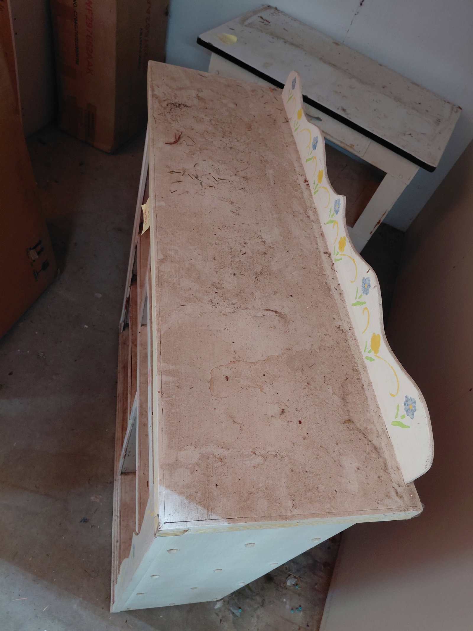 Ornate Country Farmhouse Bookcase / Needs a good cleaning some wear as seen - 10