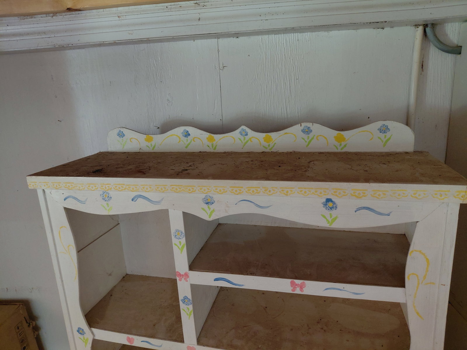 Ornate Country Farmhouse Bookcase / Needs a good cleaning some wear as seen - 3
