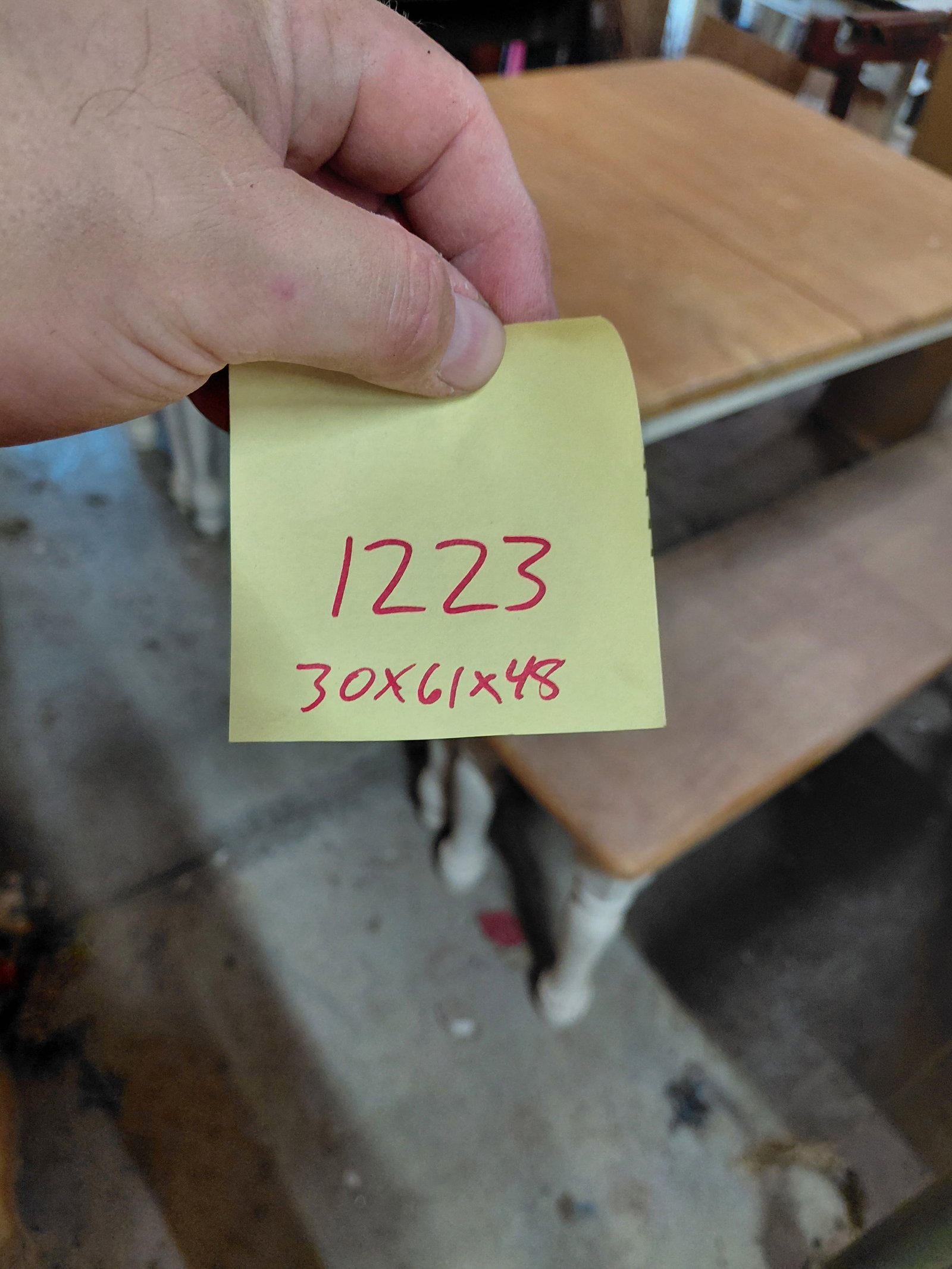 Country Farmhouse Table with 2 benches and 2 Chairs / No leaves / some wear as seen - 2
