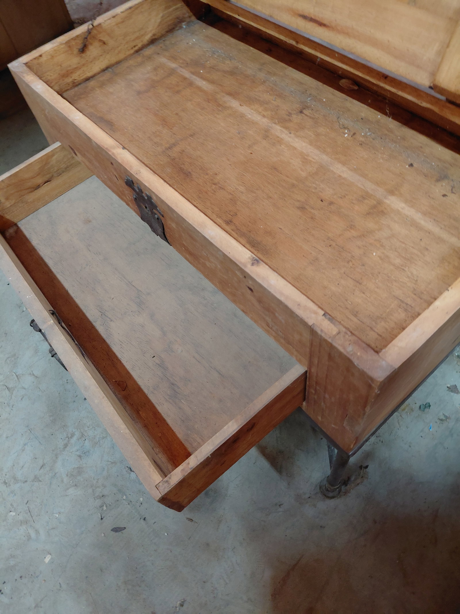 Unique Iron & Pine End Table Cabinet - 5