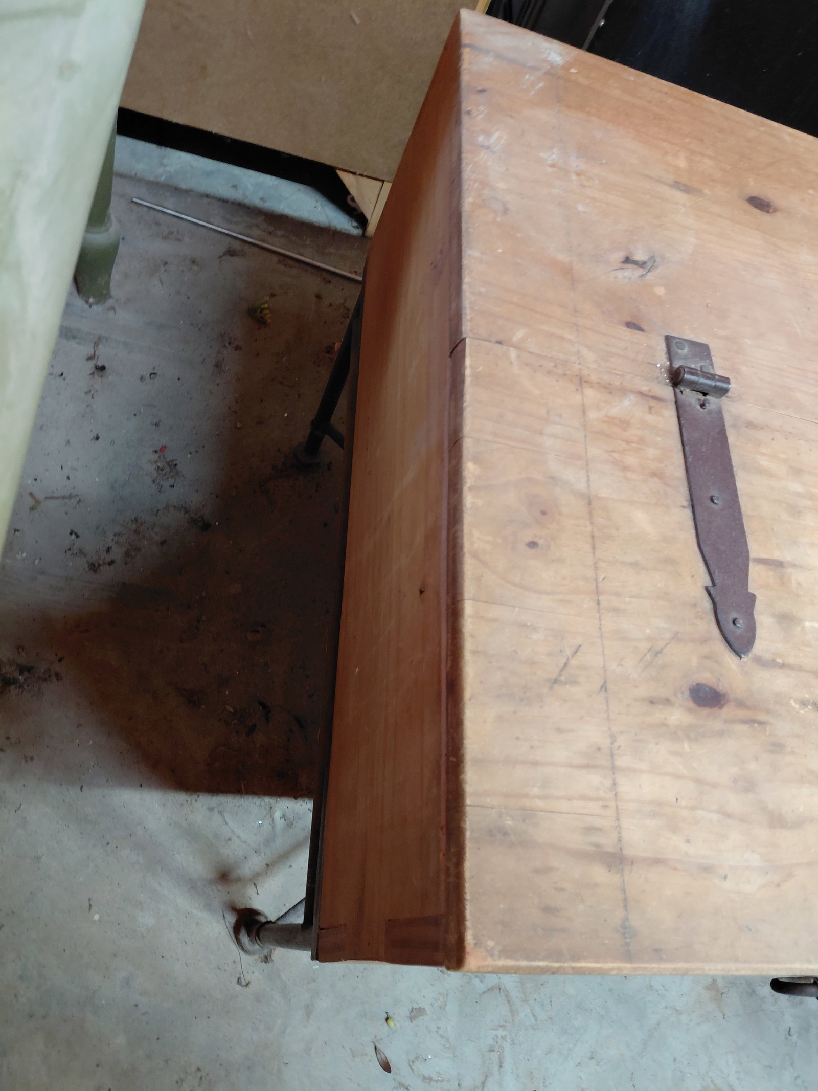 Unique Iron & Pine End Table Cabinet - 7