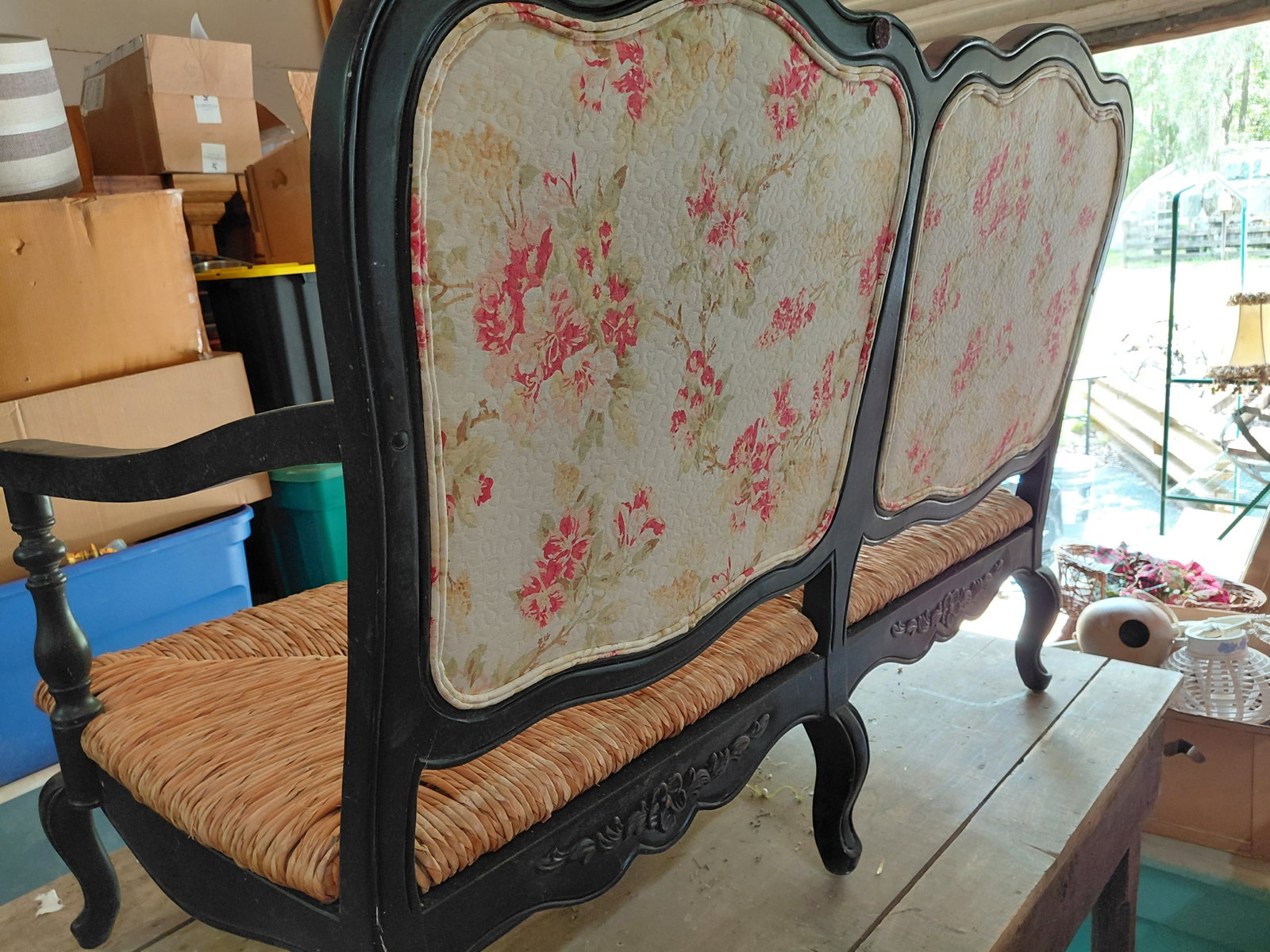 Beautiful Love Seat with Woven Seat / Wear as seen on Seat - 11