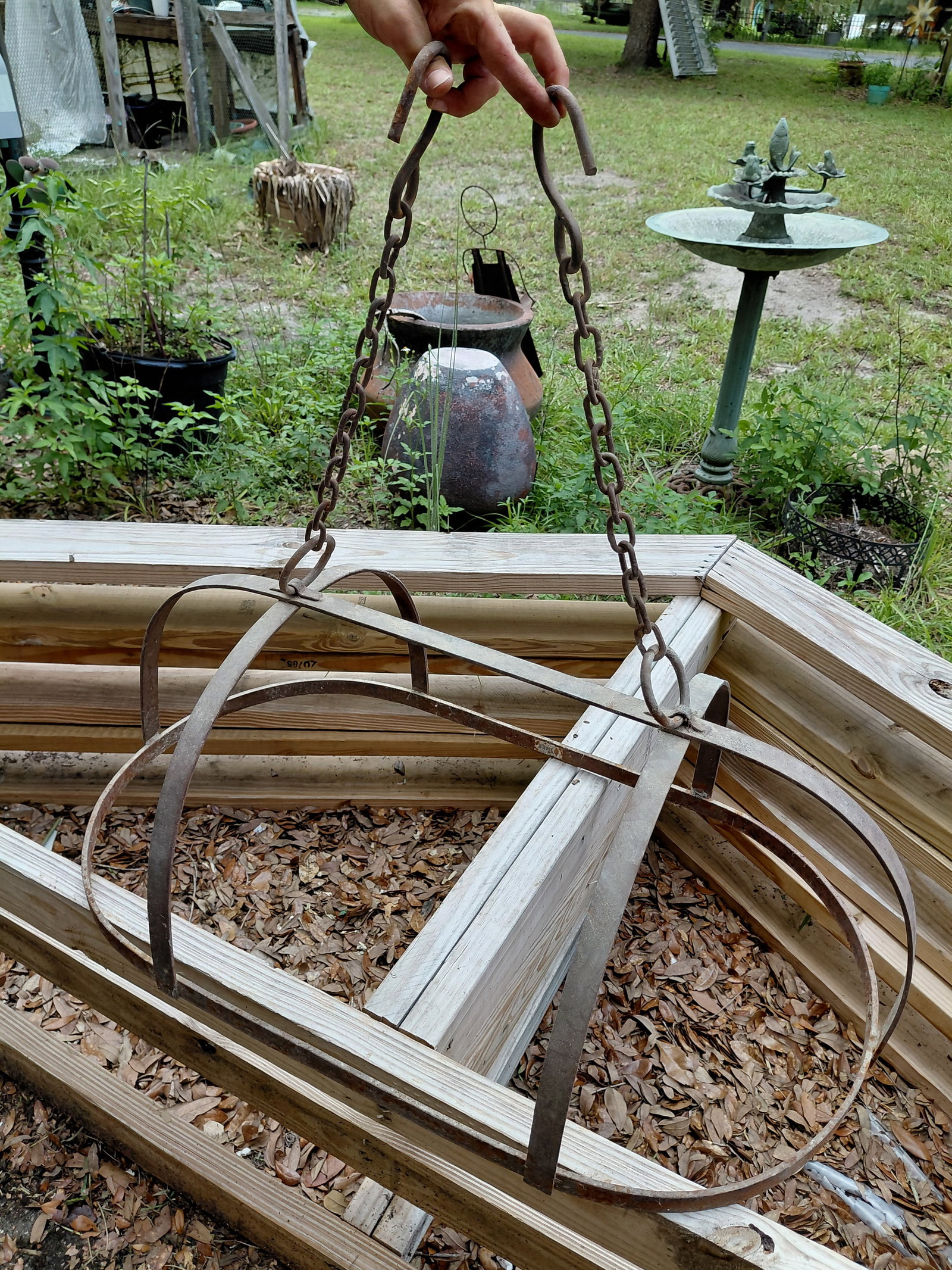 Iron Hanging Pot Holder rack / as seen - 3