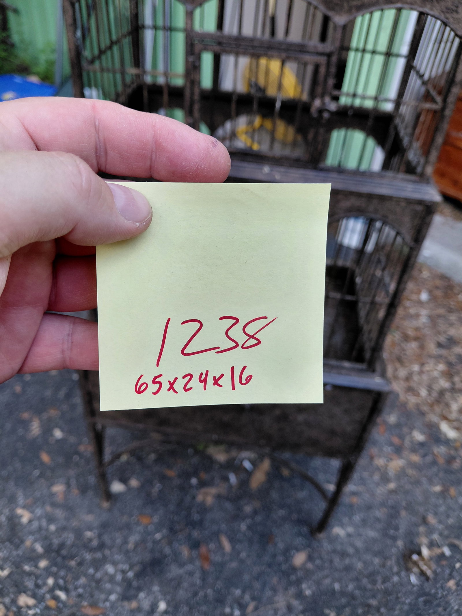 Tall Ornate Metal Bird cage / needs a good cleaning / as seen condition - 2