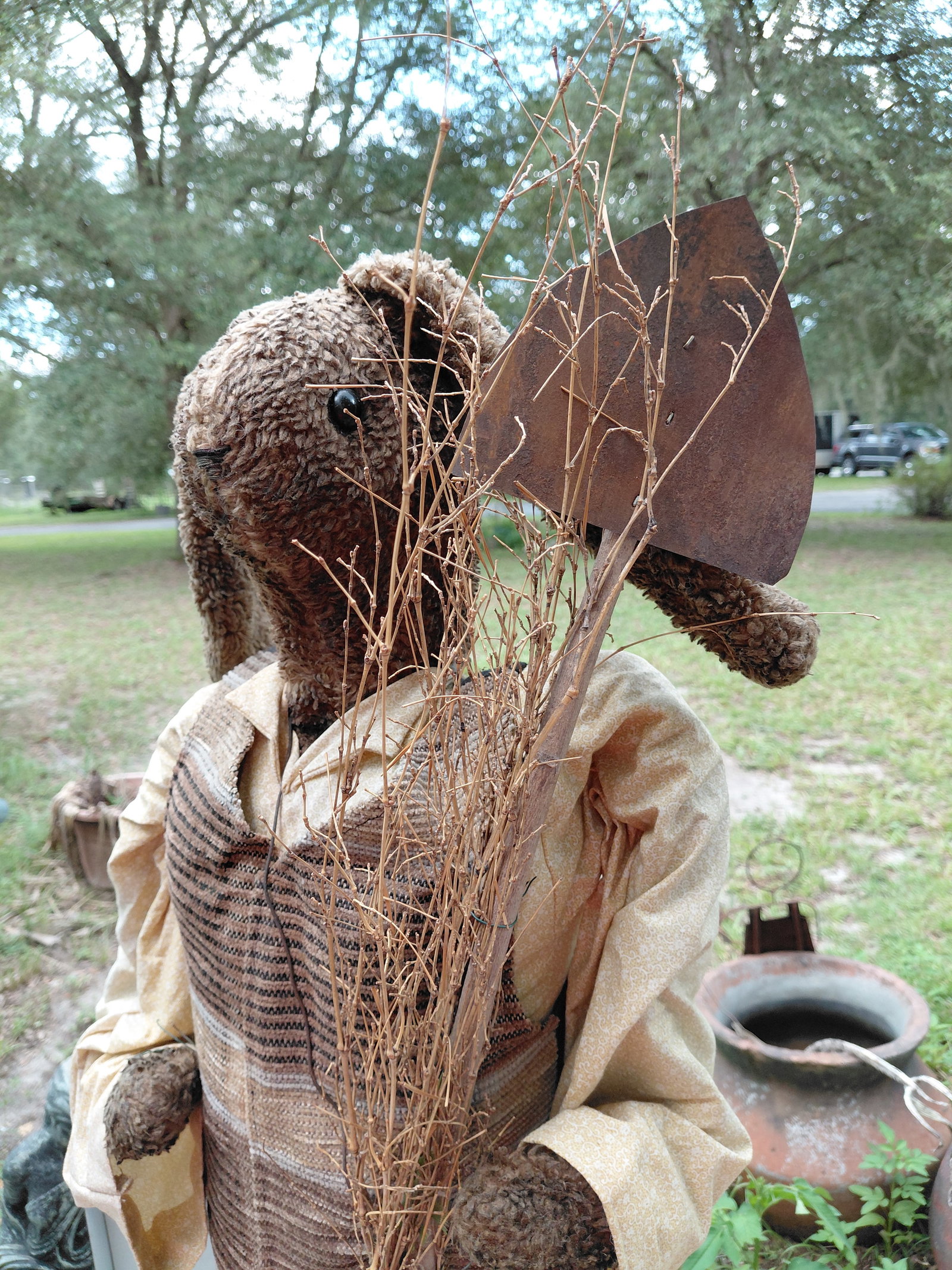 Large Bunny Rabbit Farmer Figure as seen - 4