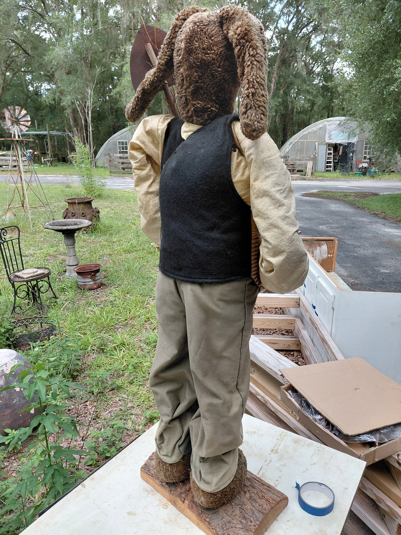 Large Bunny Rabbit Farmer Figure as seen - 8
