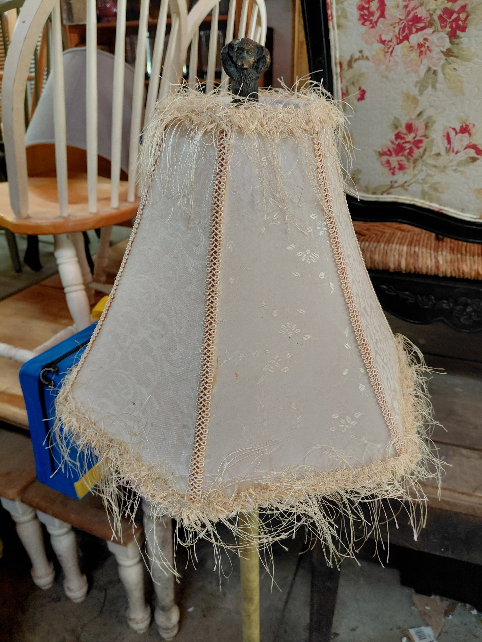 Tall Ornate Floor Lamp / As seen some wear needs a good cleaning - 3