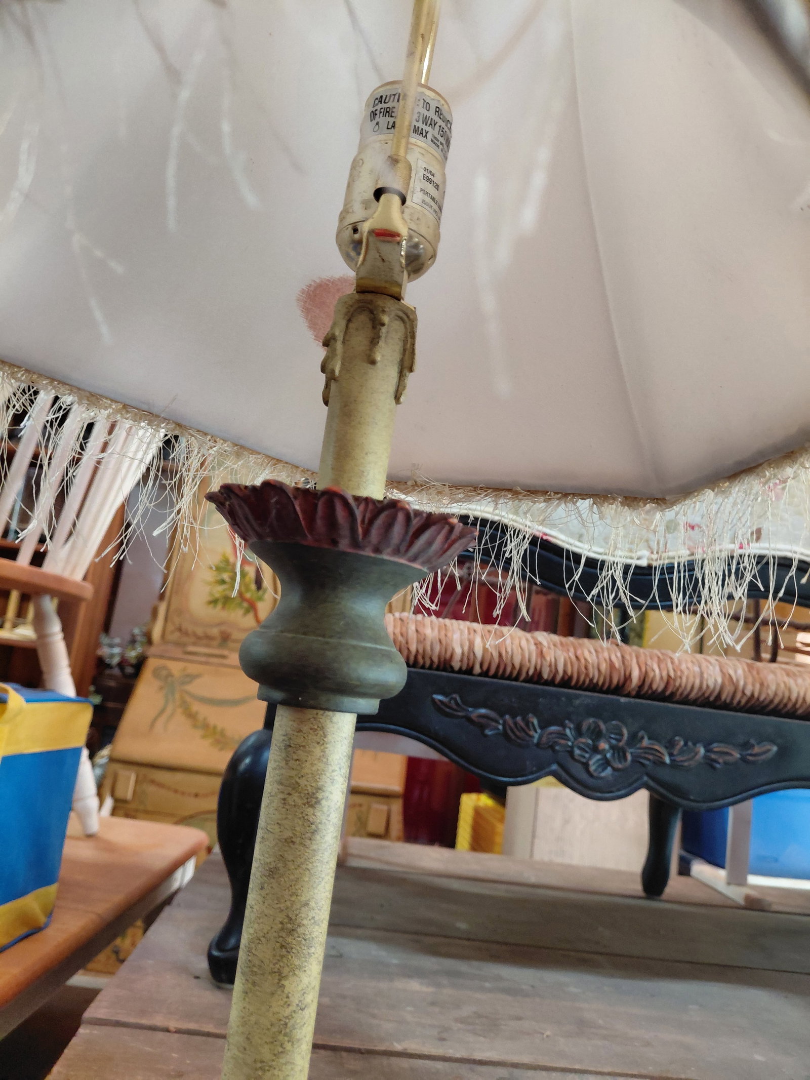 Tall Ornate Floor Lamp / As seen some wear needs a good cleaning - 4