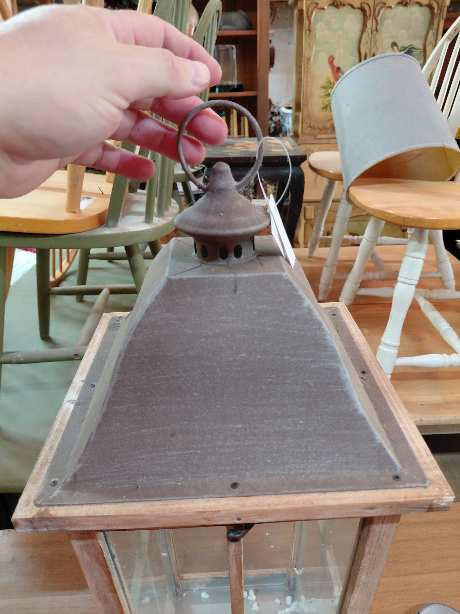 Wood and Metal Lantern / matches Lot 1250 - 3