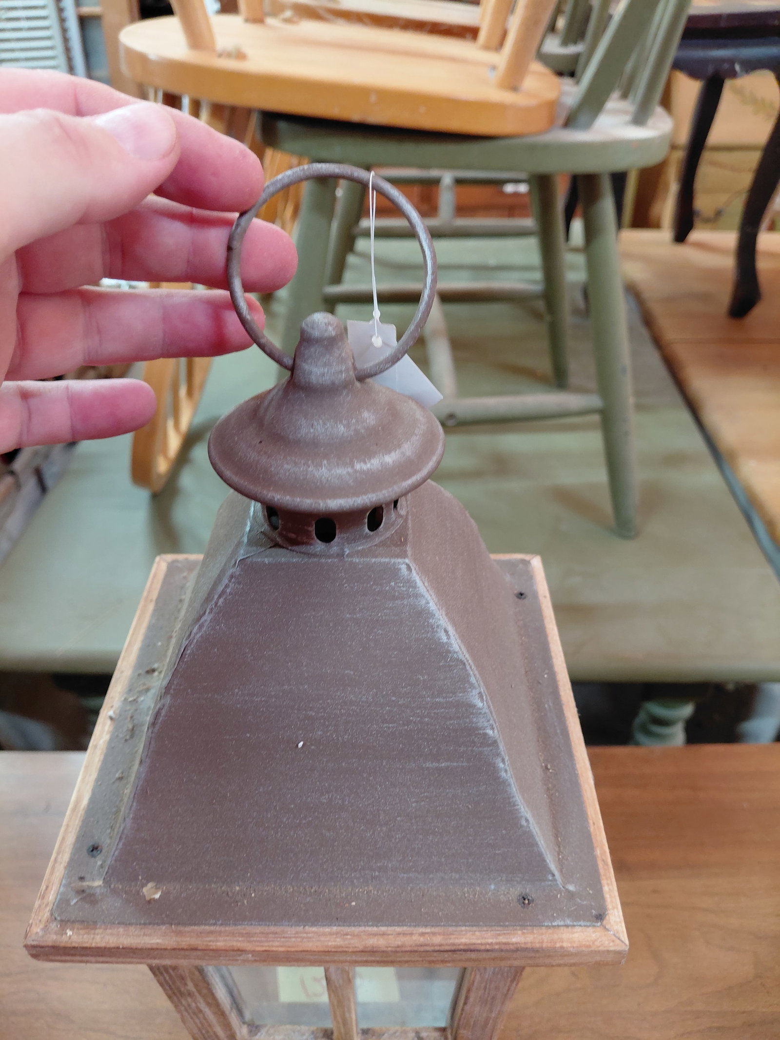 Wood and Metal Lantern / matches Lot 1249 - 3