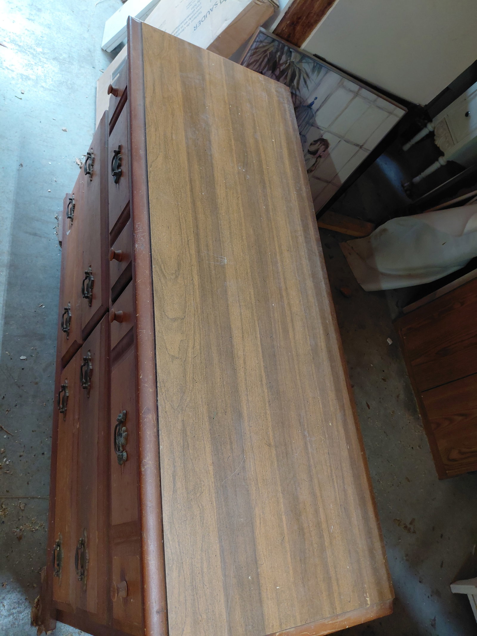 Mid Century 6 Drawer Dresser / some wear as seen/ matches lot 1245 - 3