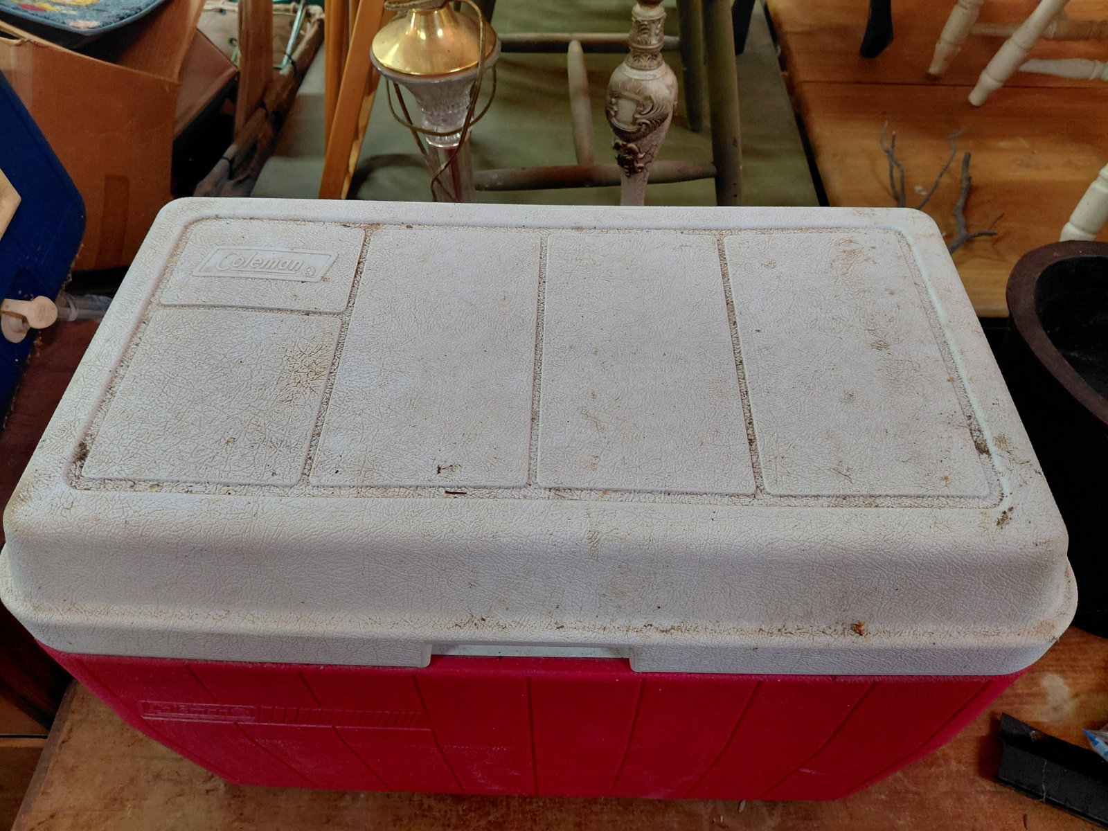 Red Coleman Chest Cooler - 3