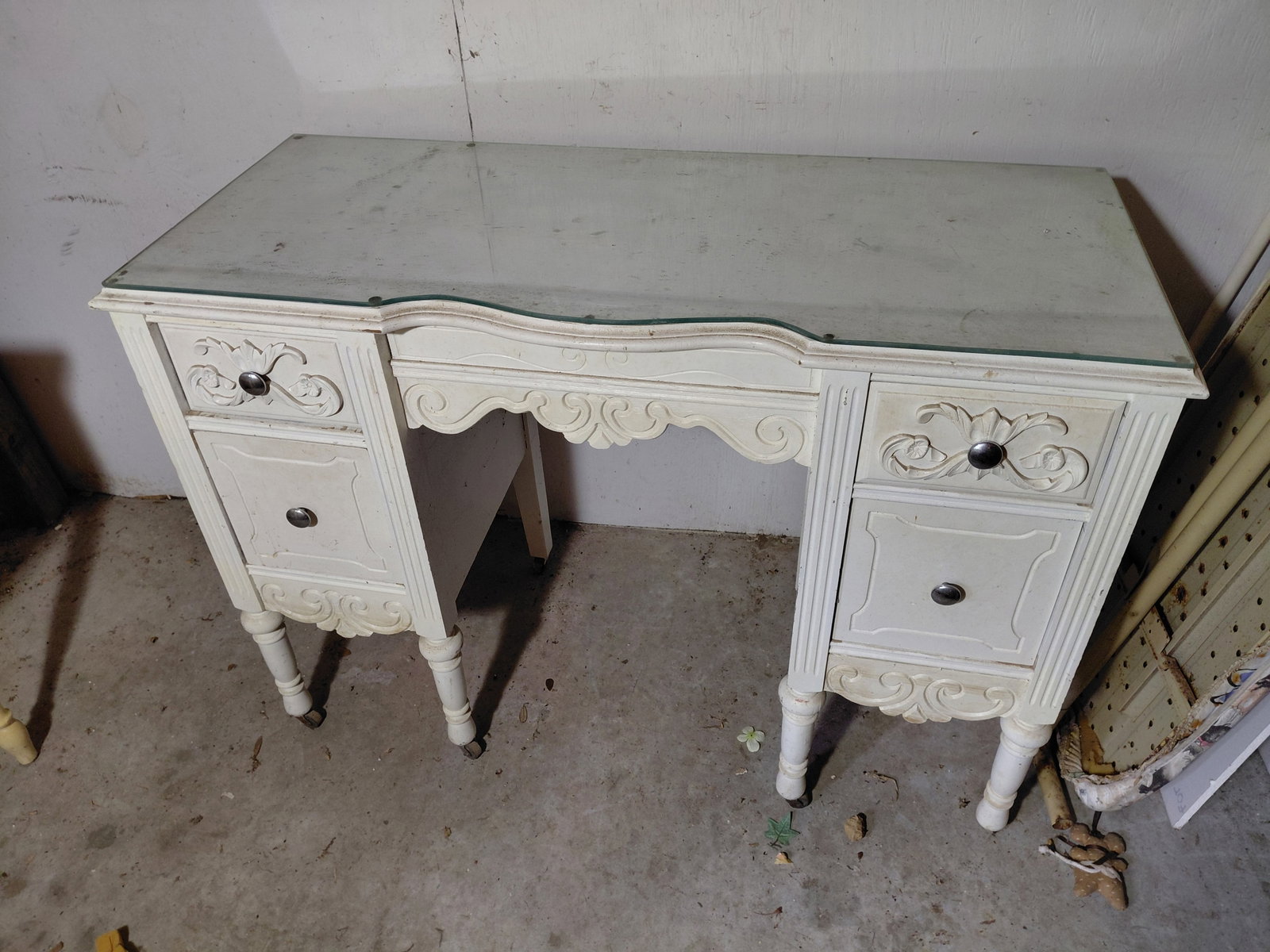 Vintage Vanity with Glass Top (1 of 8)