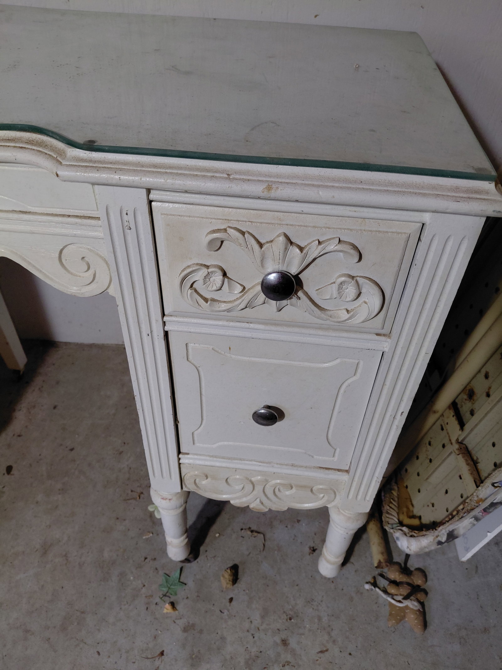 Vintage Vanity with Glass Top - 3