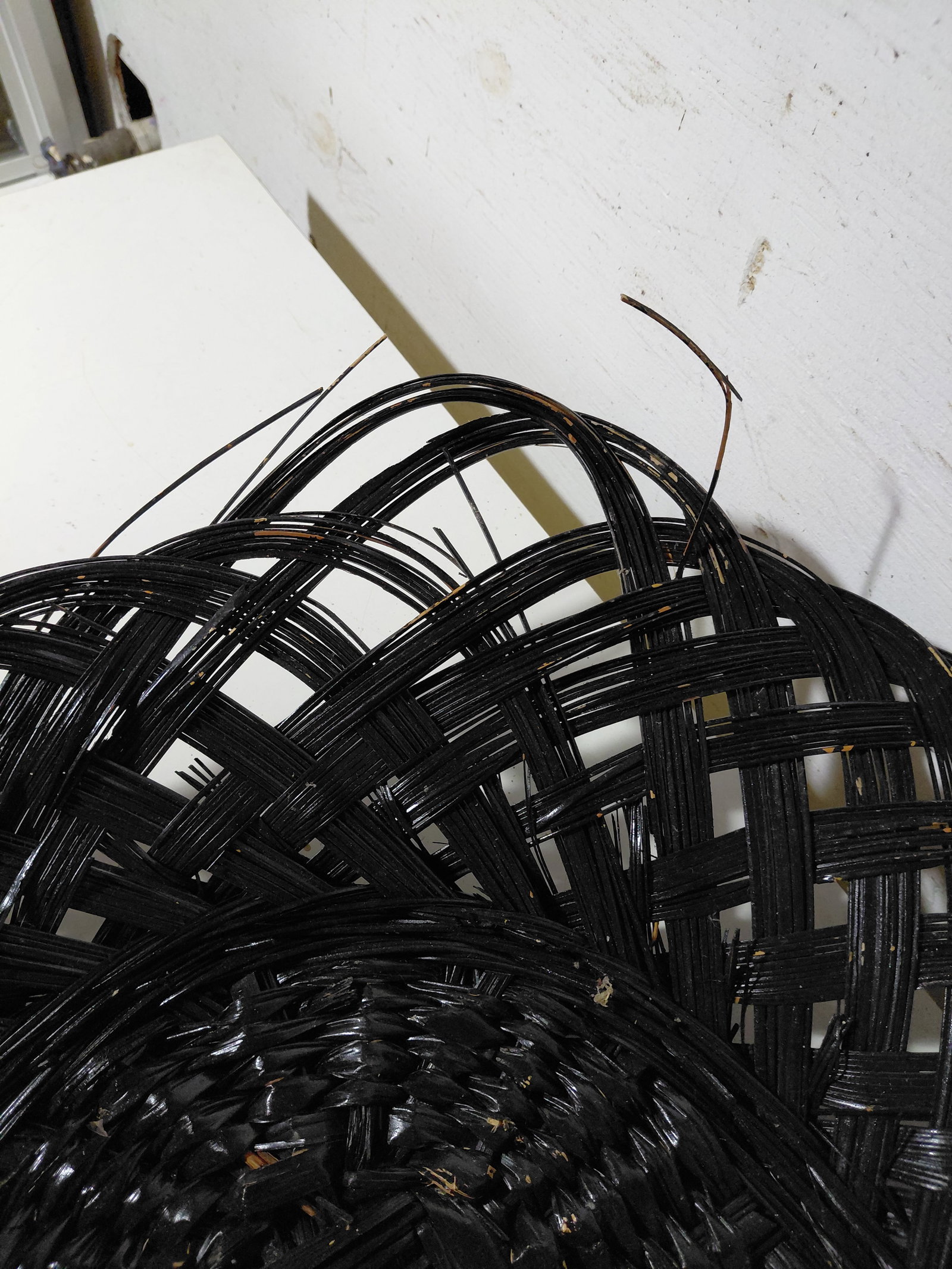 Large Black Wicker Basket / as seen - 3