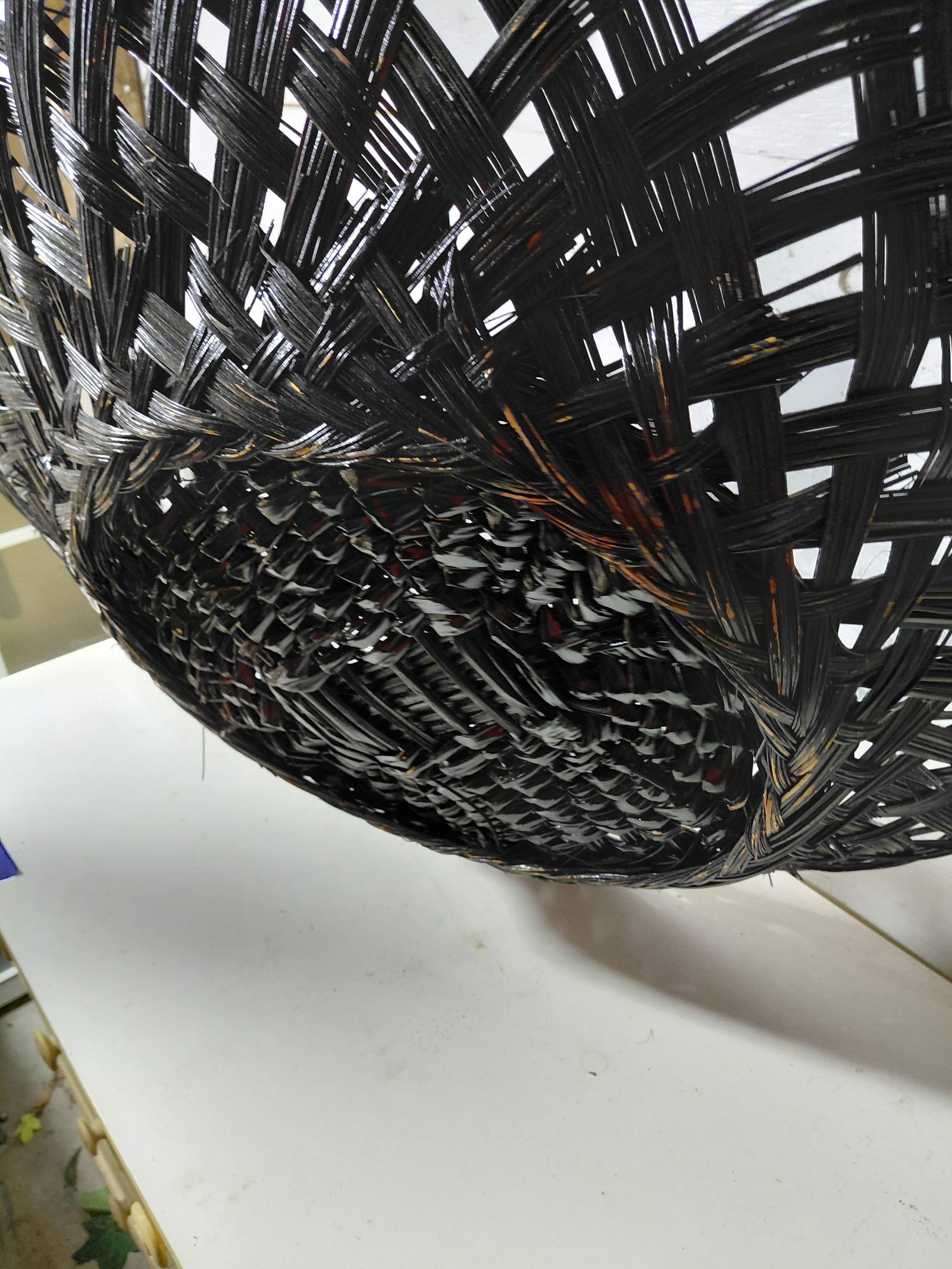 Large Black Wicker Basket / as seen - 4