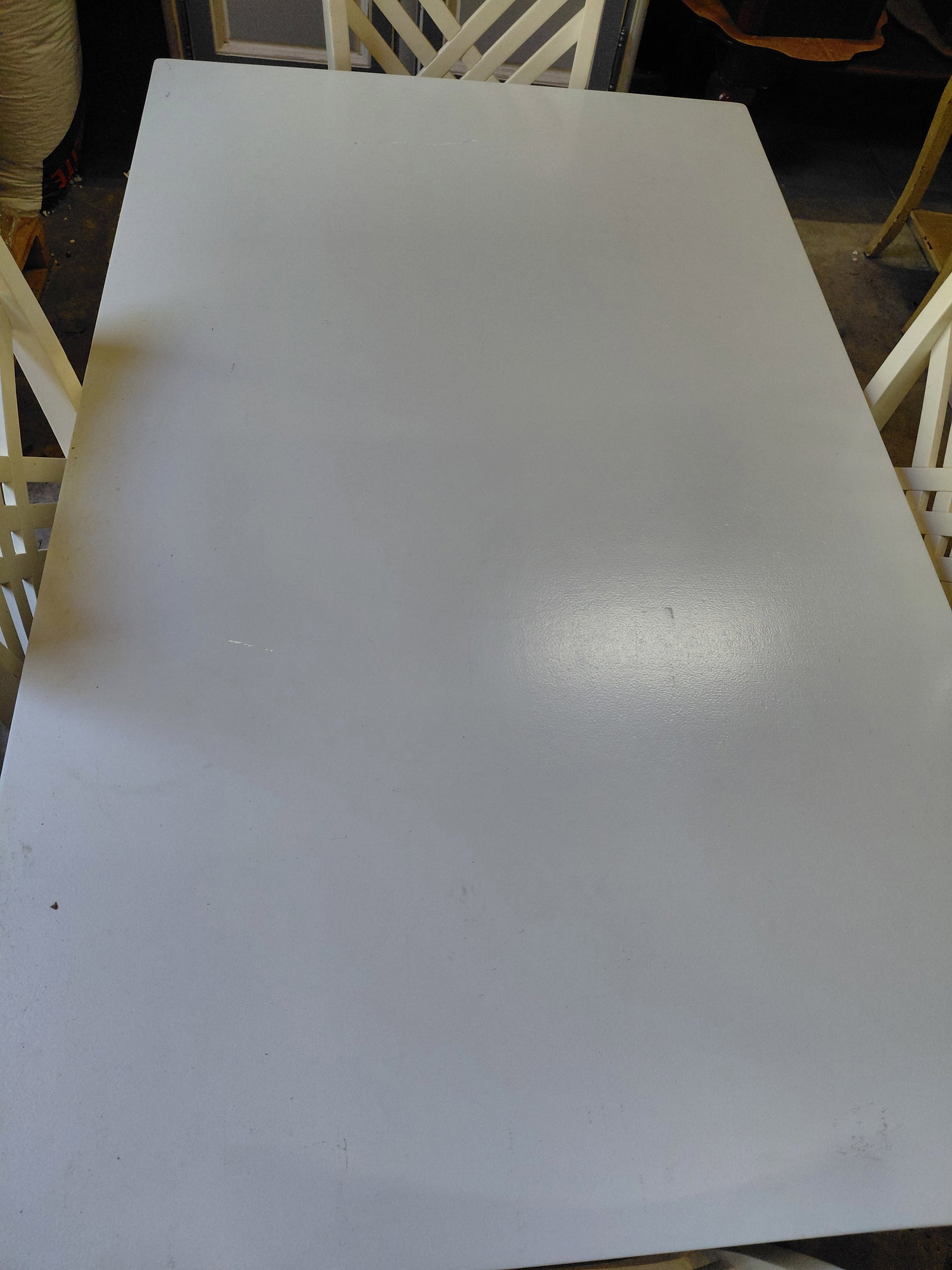 Contemporary Country Farmhouse Table with 5 Chairs / seats need cleaned or recovered - 4