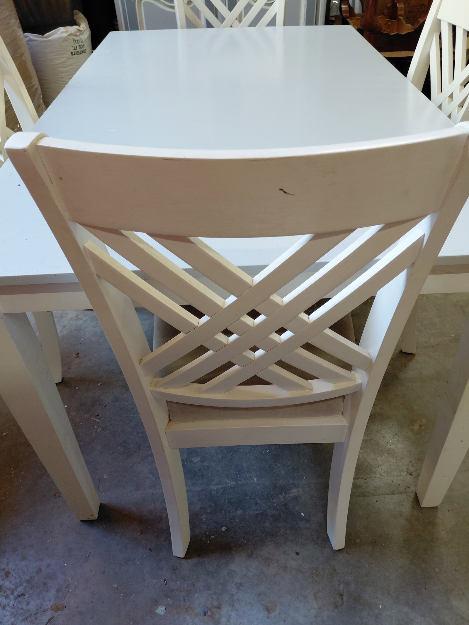 Contemporary Country Farmhouse Table with 5 Chairs / seats need cleaned or recovered - 9