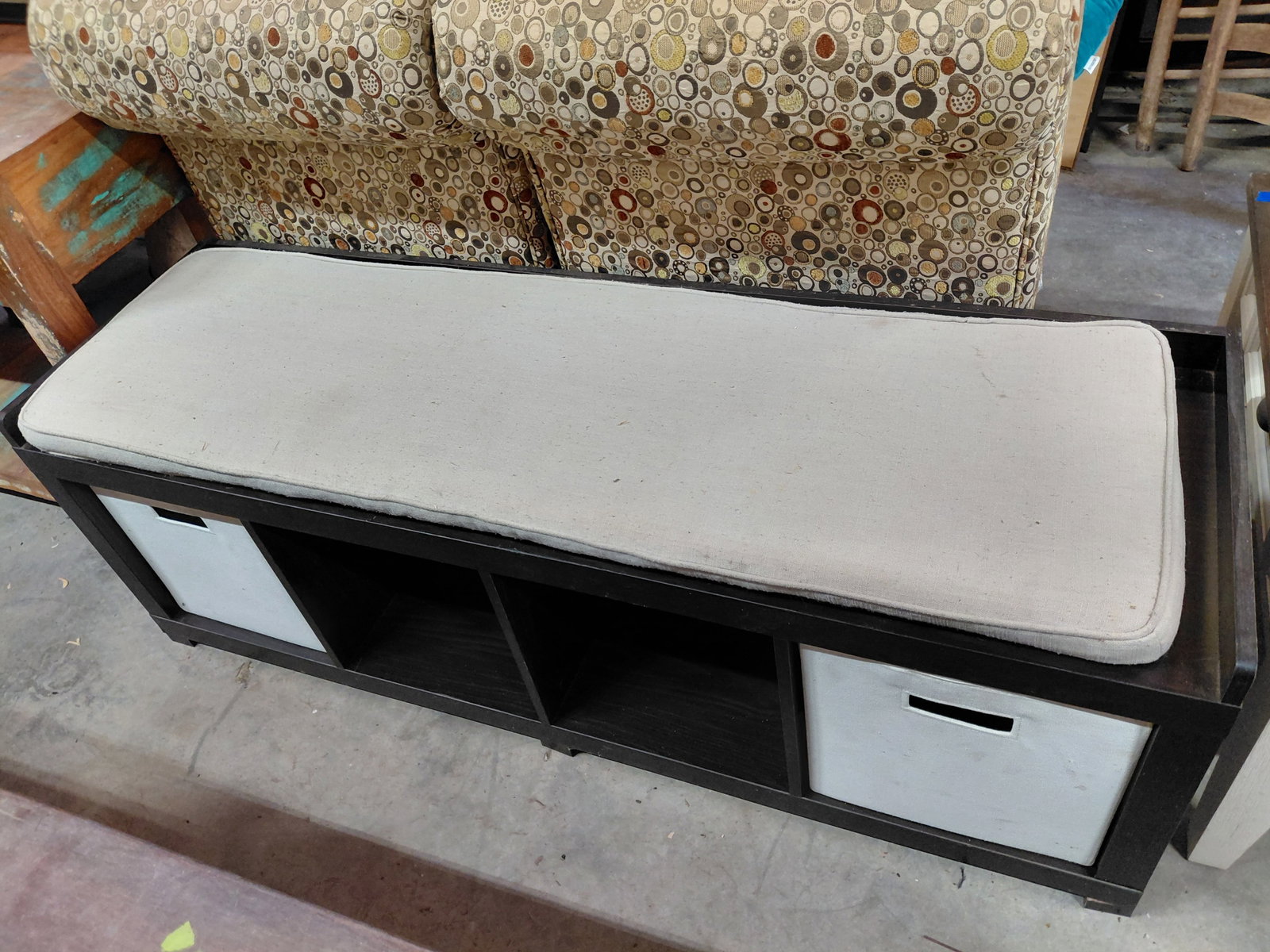 Contemporary Entry Bench / cushion needs cleaned: Contemporary Entry Bench / cushion needs cleaned