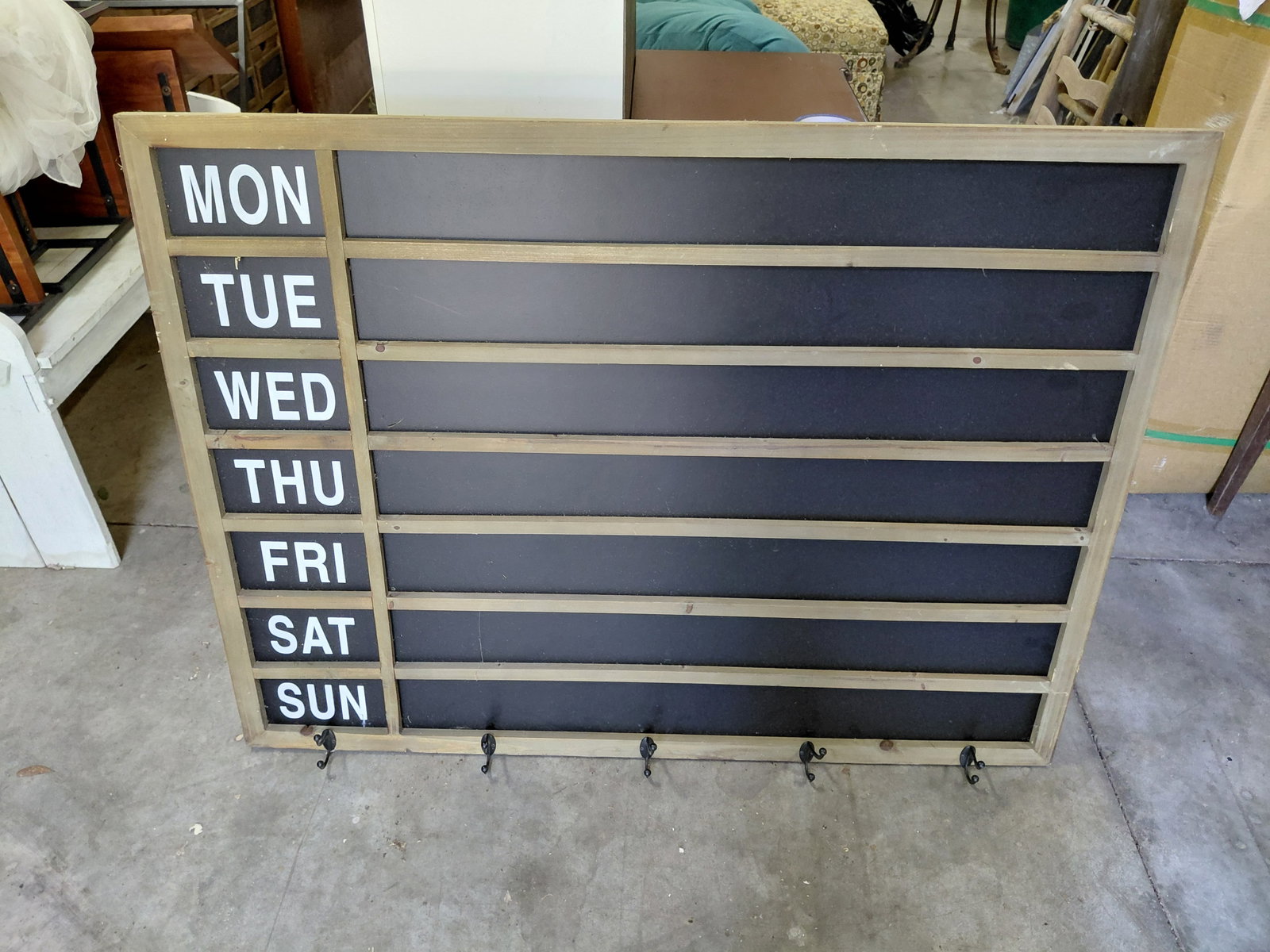 Large Days of Weeks Planning Board and Coat Rack (1 of 5)