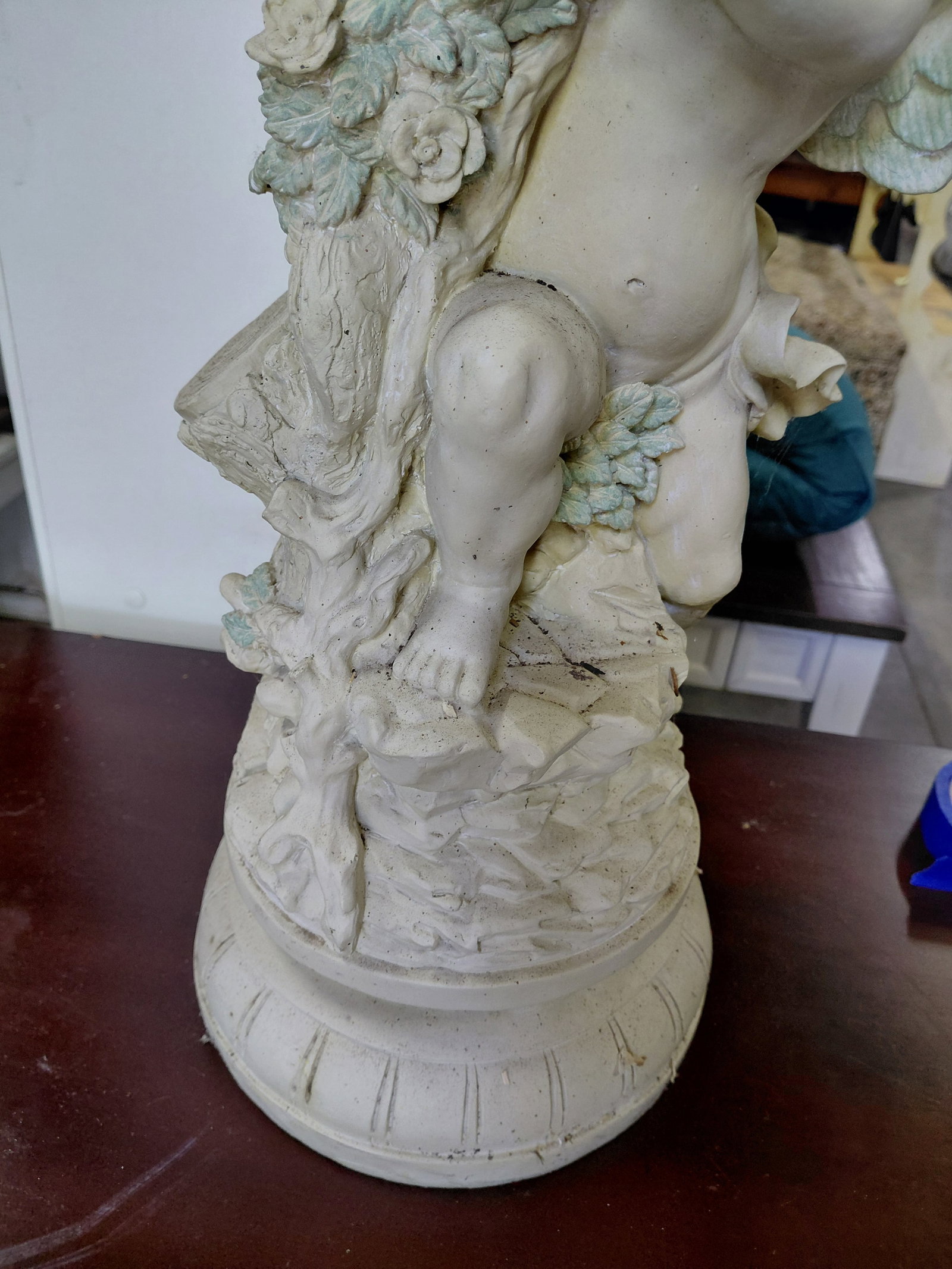 Resin Cherub Pedestal Planter - 5
