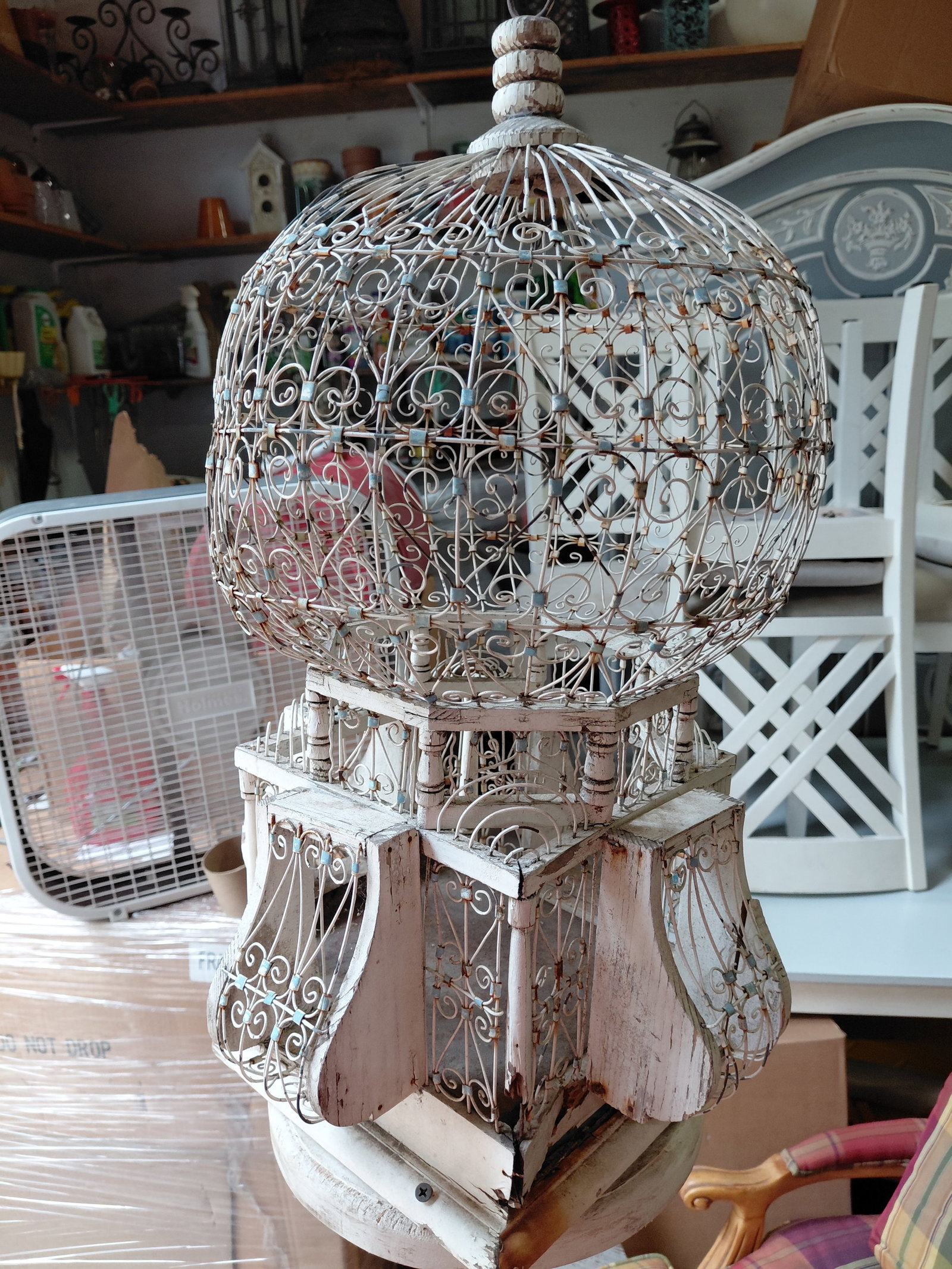 Tall Birdcage on Pedestal as seen - 3