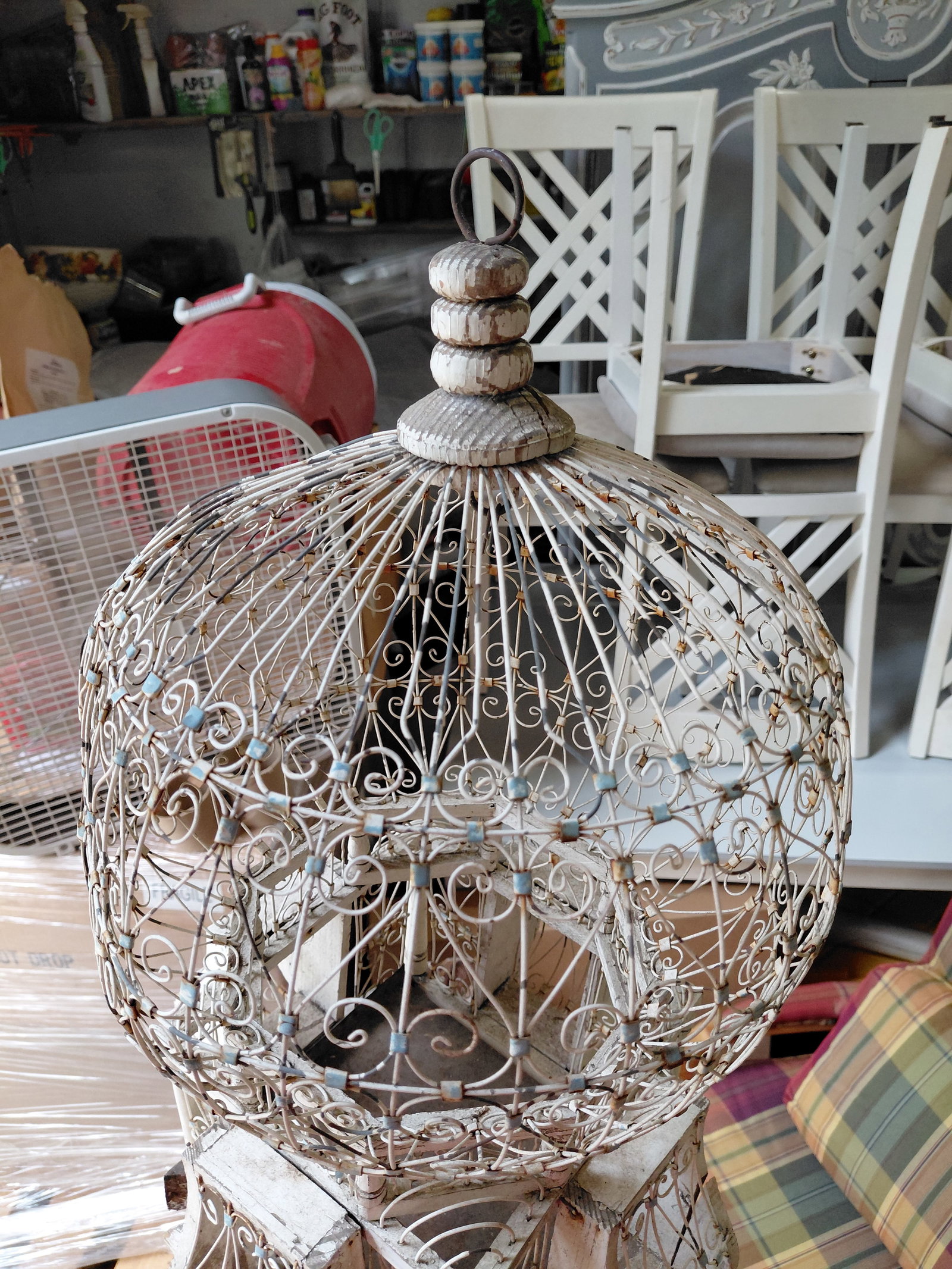 Tall Birdcage on Pedestal as seen - 4