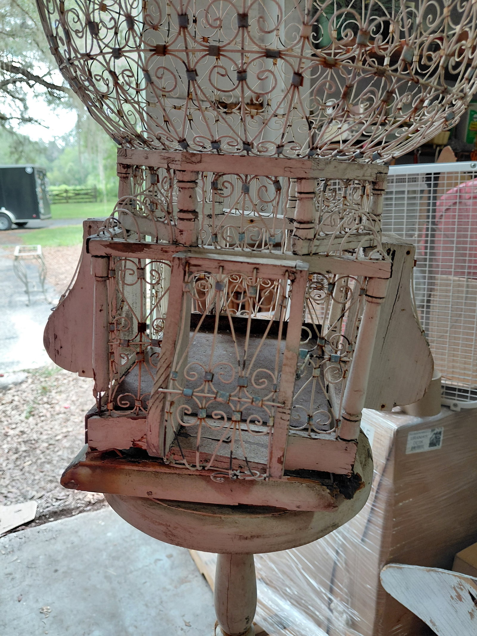 Tall Birdcage on Pedestal as seen - 5