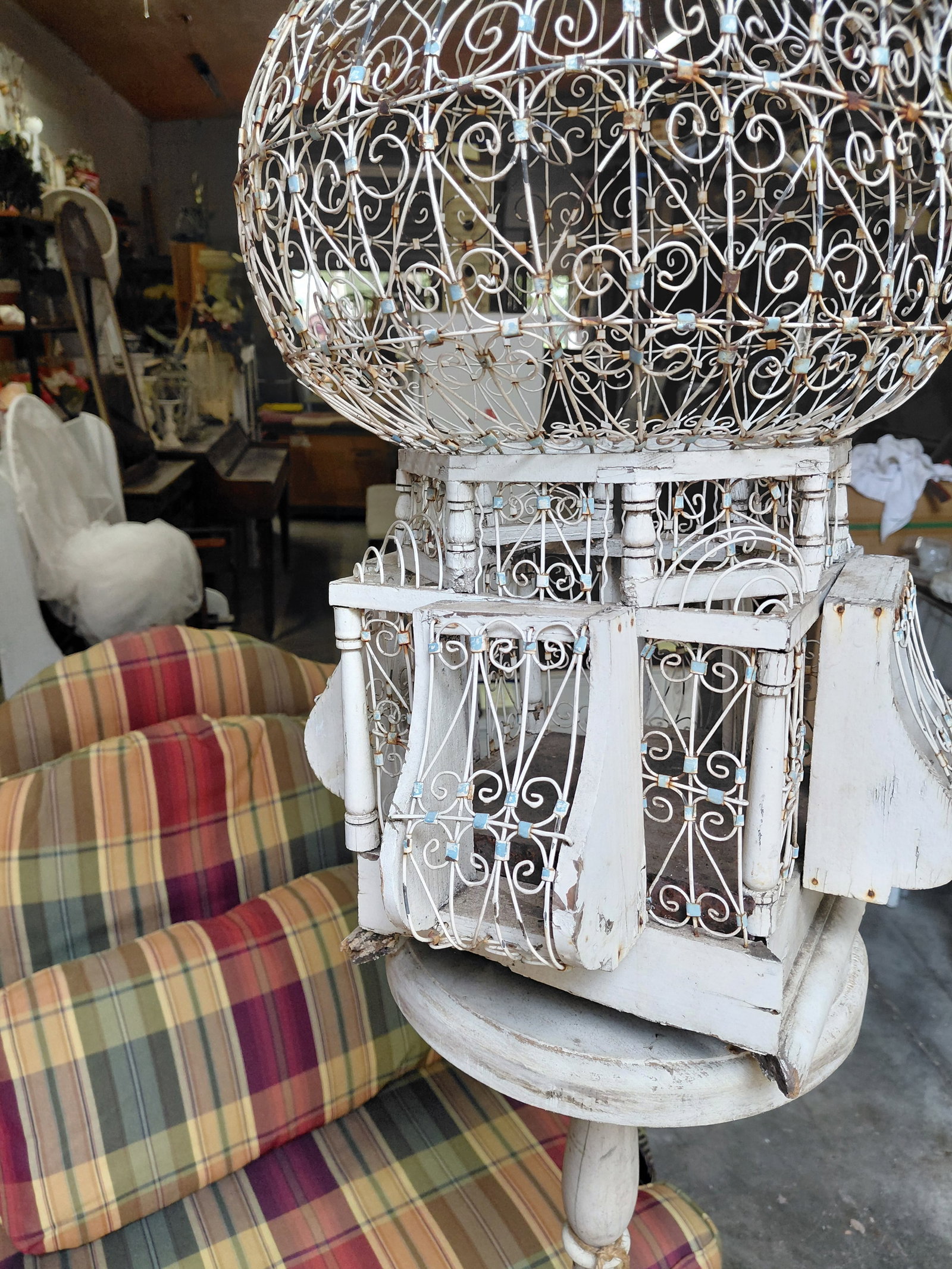 Tall Birdcage on Pedestal as seen - 6
