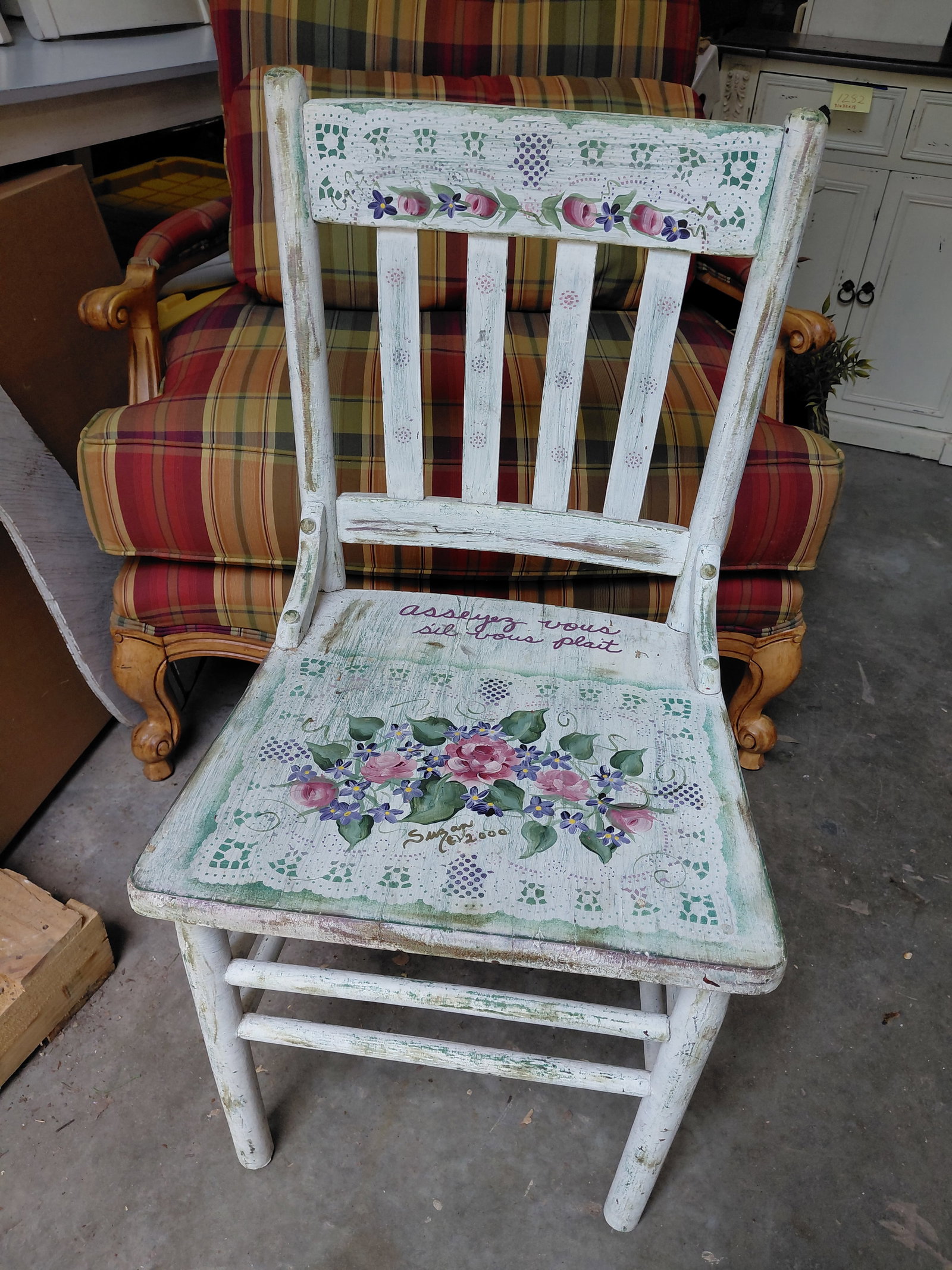 Beautiful Hand Painted Side Chair: Beautiful Hand Painted Side Chair