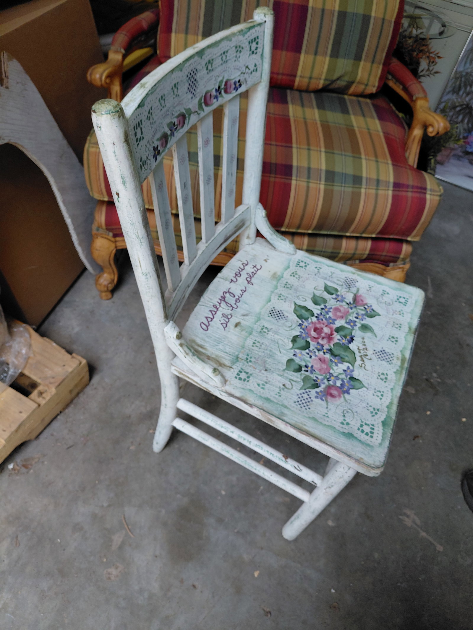 Beautiful Hand Painted Side Chair - 6