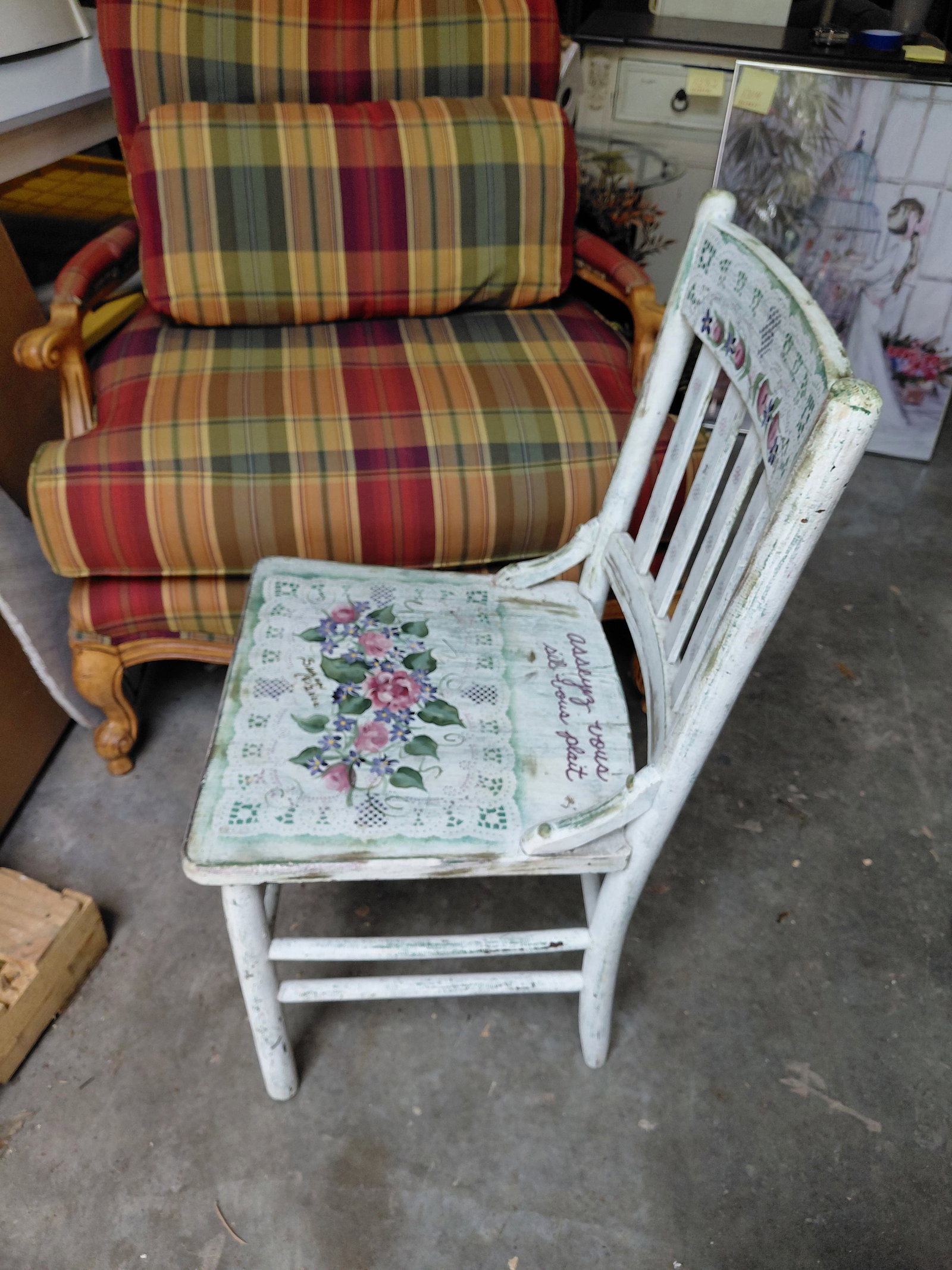 Beautiful Hand Painted Side Chair - 8