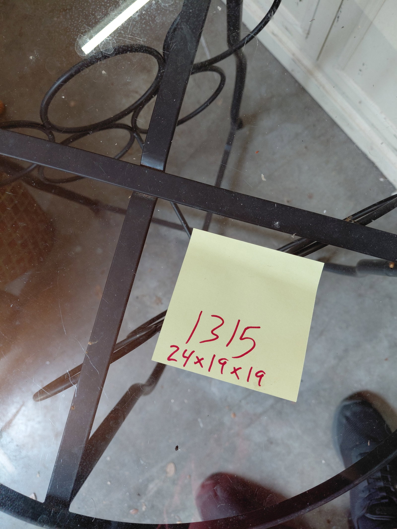 Glass Top Metal Wine Rack table - 2