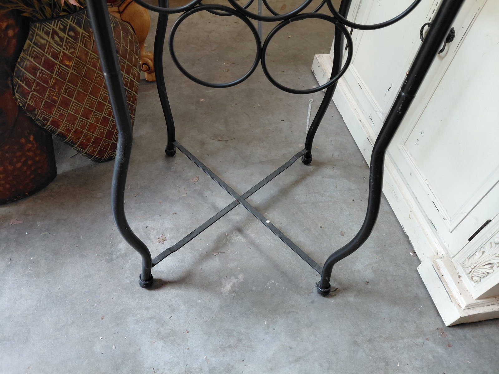 Glass Top Metal Wine Rack table - 5