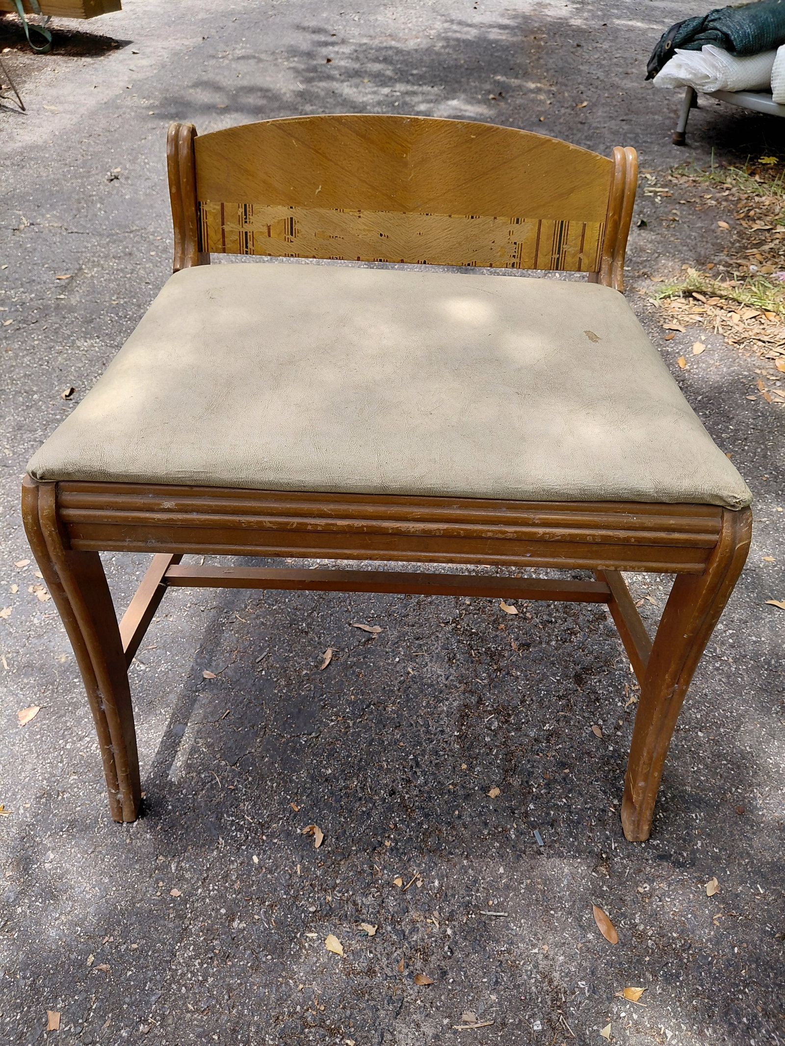 Vintage Art Deco Waterfall Vanity Stool / some wear as seen (1 of 5)