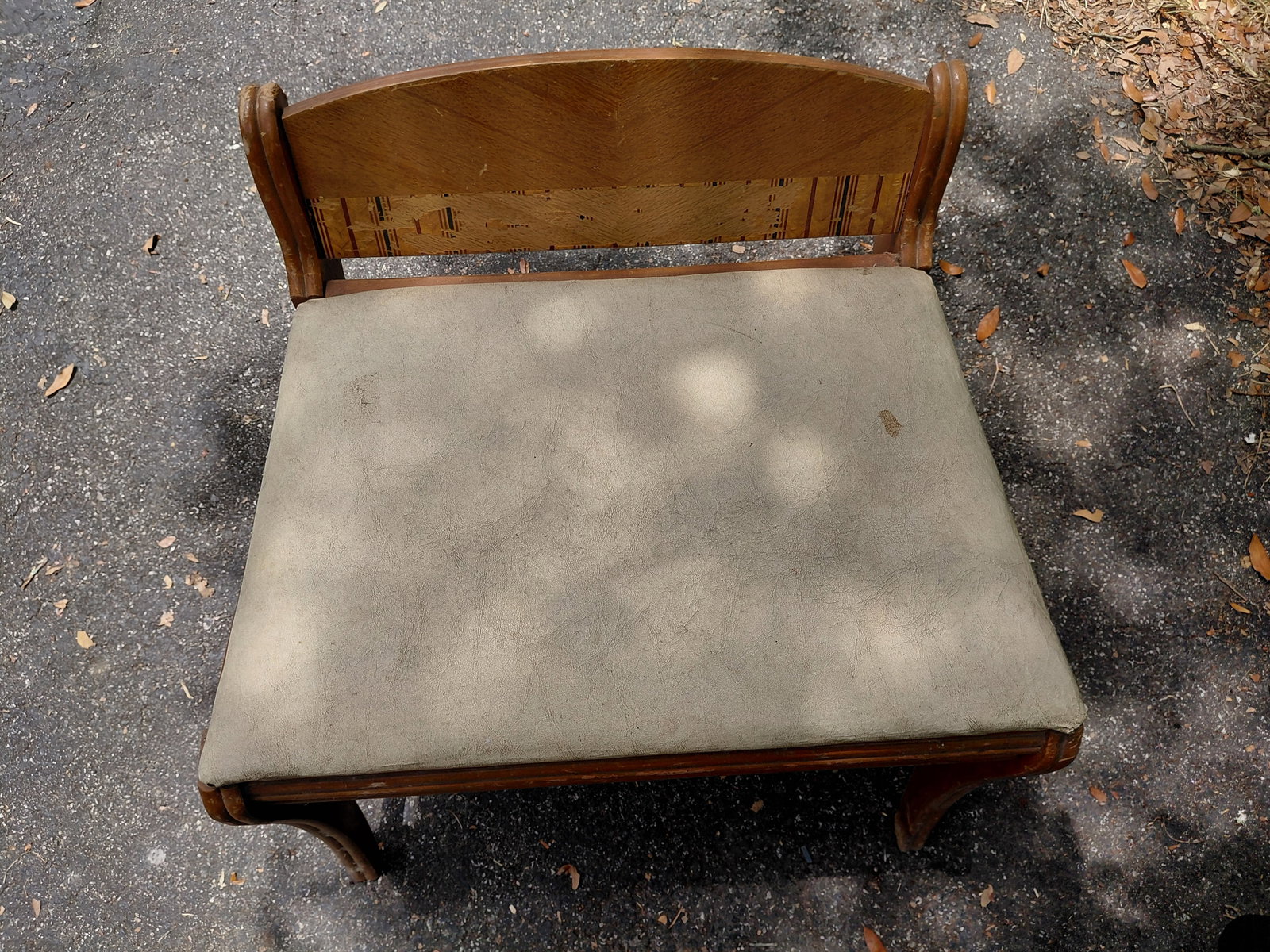 Vintage Art Deco Waterfall Vanity Stool / some wear as seen - 3