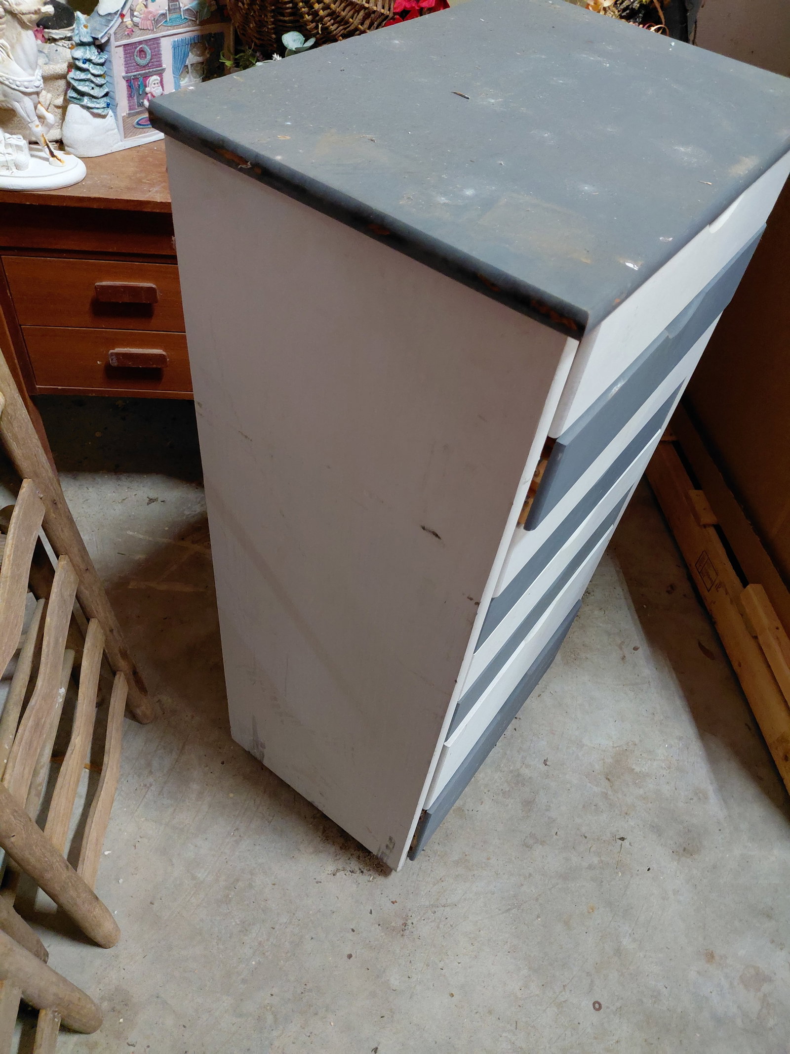 Unique Wood 8 Drawer Cabinet on Wheels - 5