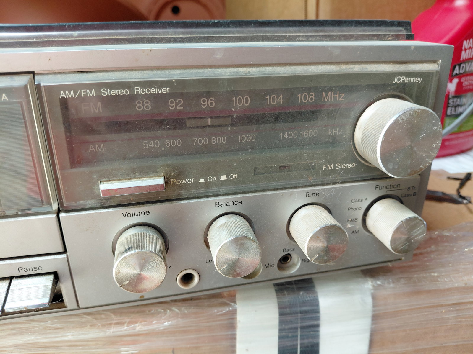 Vintage JC Penny AM/FM Stereo, Cassette Player Recorder, 8 Track Player & Turntable / Powers on and - 3