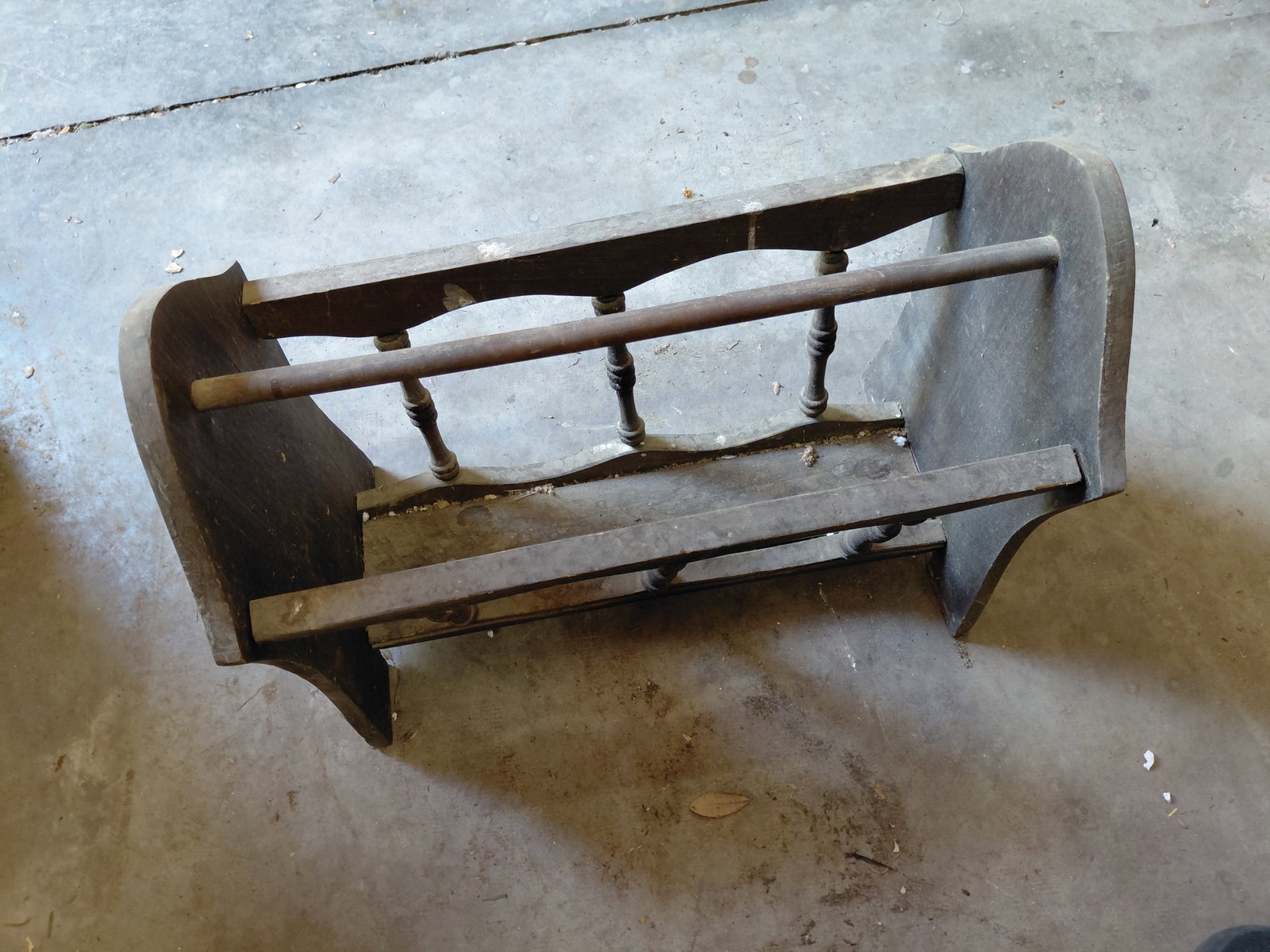 Vintage Wood Magazine Rack - 3