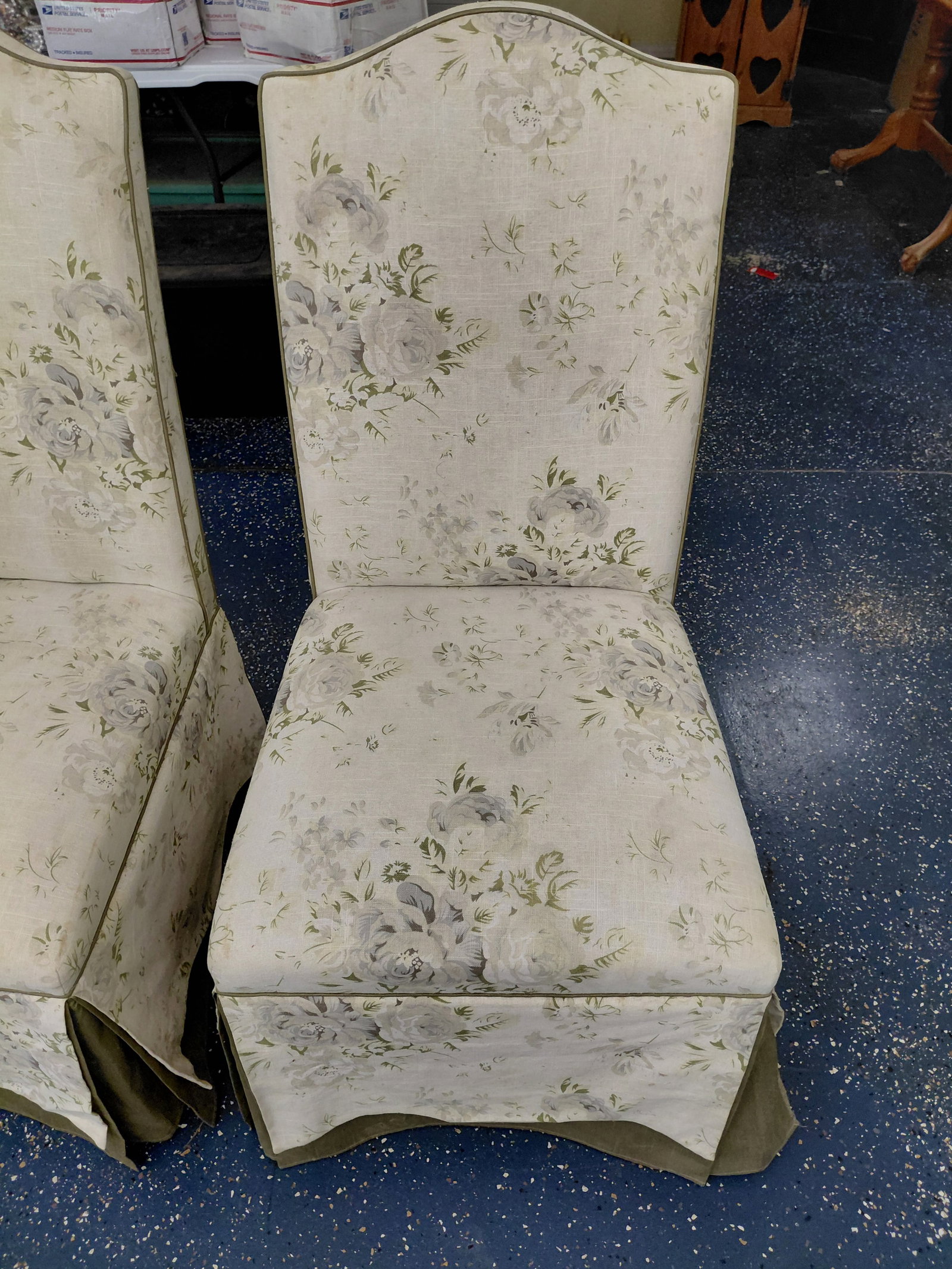 Pair of Upholstered Side Chairs/ needs a good cleaning as seen - 3