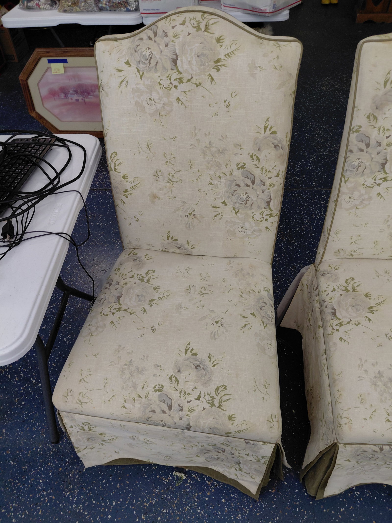 Pair of Upholstered Side Chairs/ needs a good cleaning as seen - 5